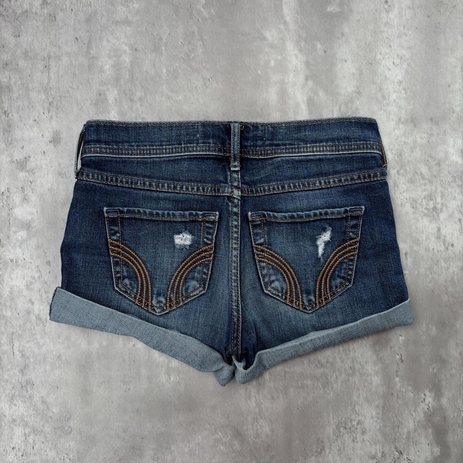 Other Y2K Dark Wash Hollister Surf Grunge Midi Denim Shorts Size 23" - 1 Thumbnail