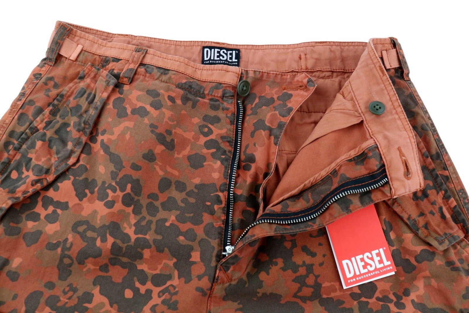 Diesel P-ATLAN-PAT W31 Orange Camouflage Multi-Pocket 85385 Size US 31 - 5 Thumbnail