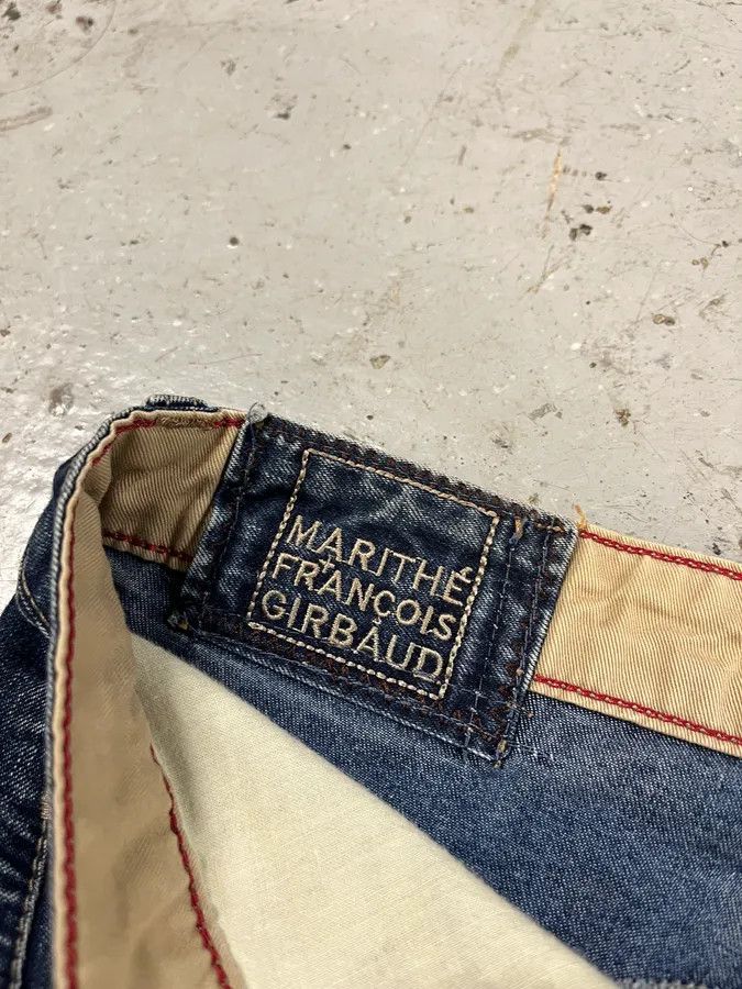 Marithe + Francois Girbaud 2000s Marithé + François Girbaud Blue Rebel Straight Denim Jeans Size US 33 - 11 Thumbnail