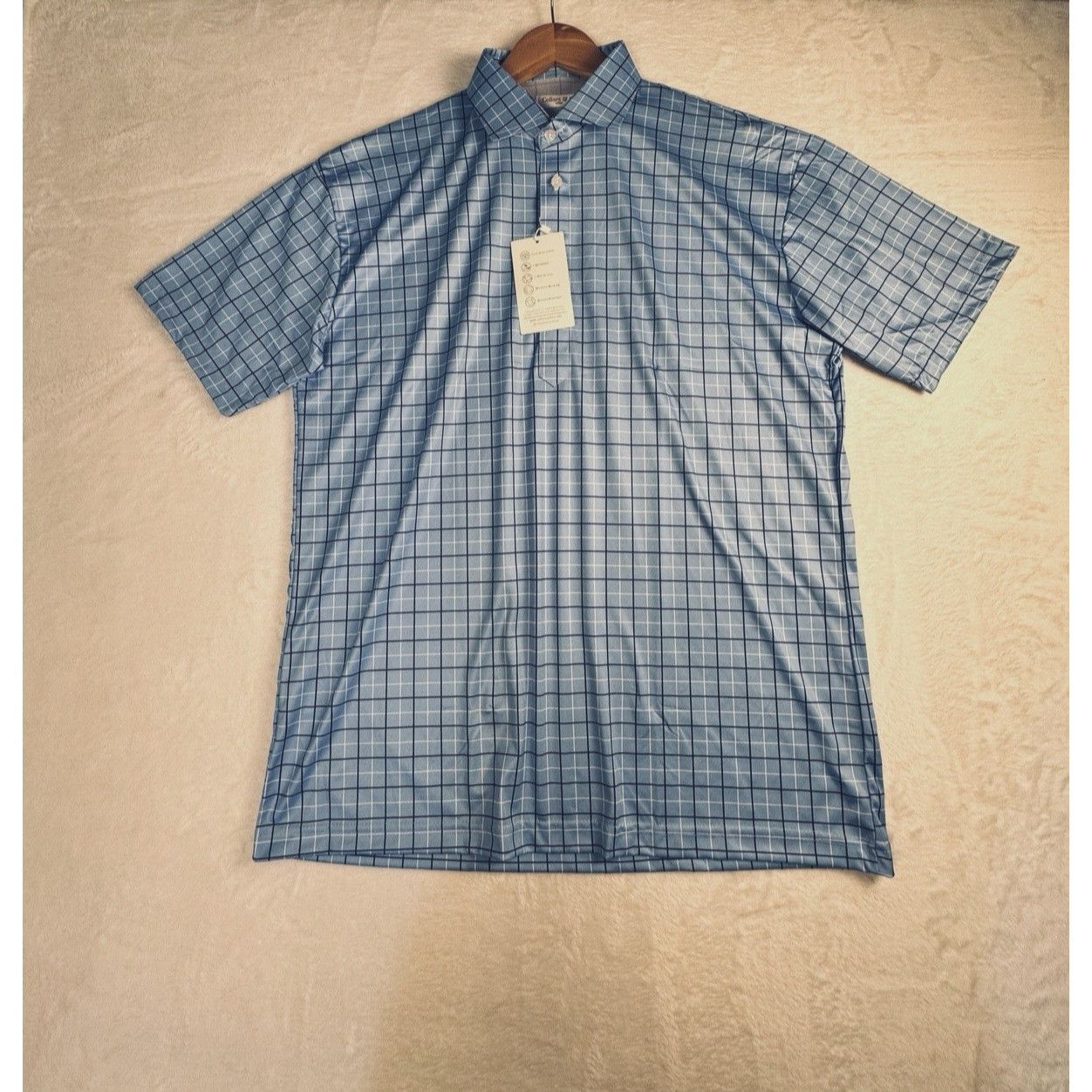 Other Collars & Co. Semi-Spread Collar Polo Shirt Blue Sz L Golf Size US L / EU 52-54 / 3 - 4 Thumbnail