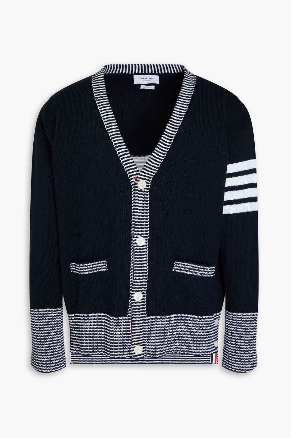 Thom Browne Thom Browne Men’s Hector Intarsia Cotton Cardigan Size US M / EU 48-50 / 2 - 2 Thumbnail
