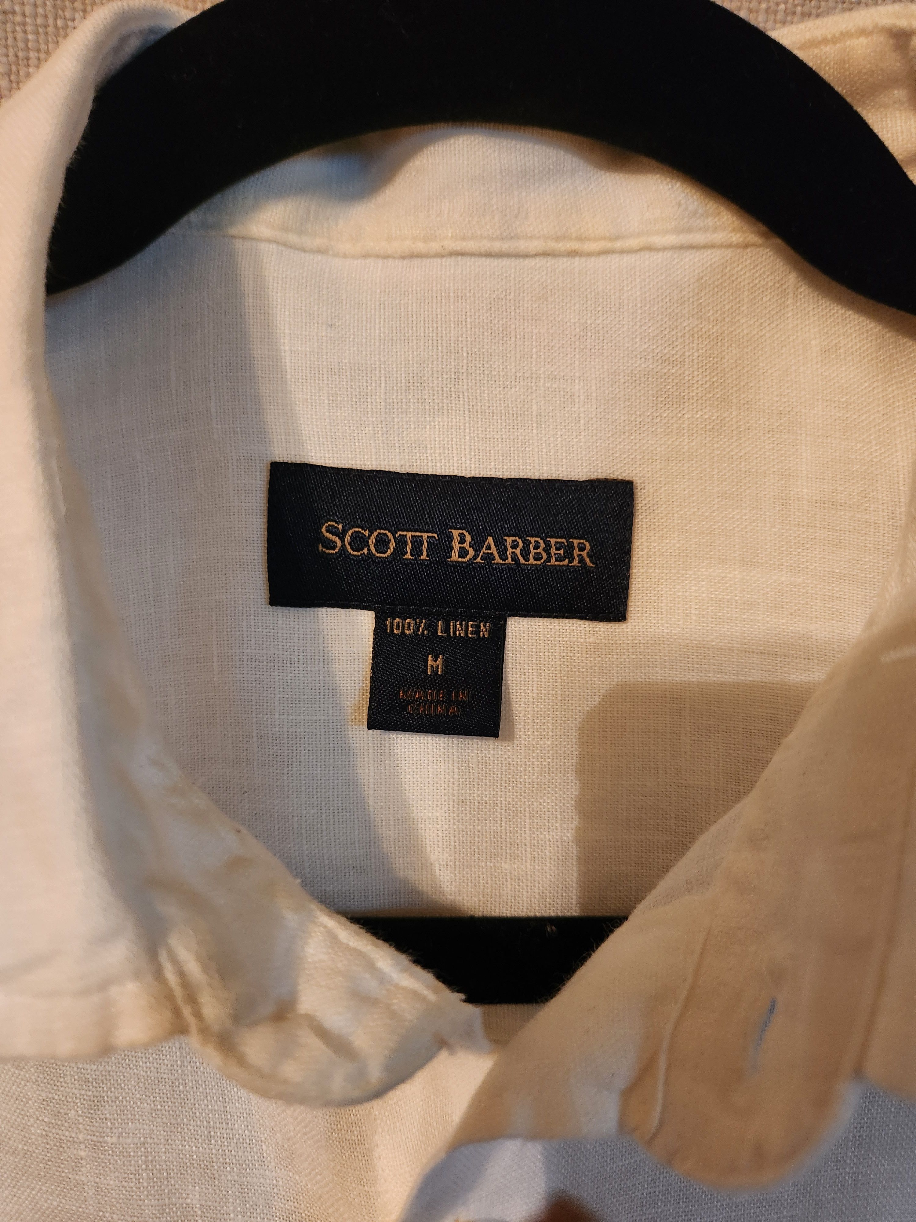 Scott Barber 100% Linen Button Front Shirt Size US M / EU 48-50 / 2 - 3 Thumbnail