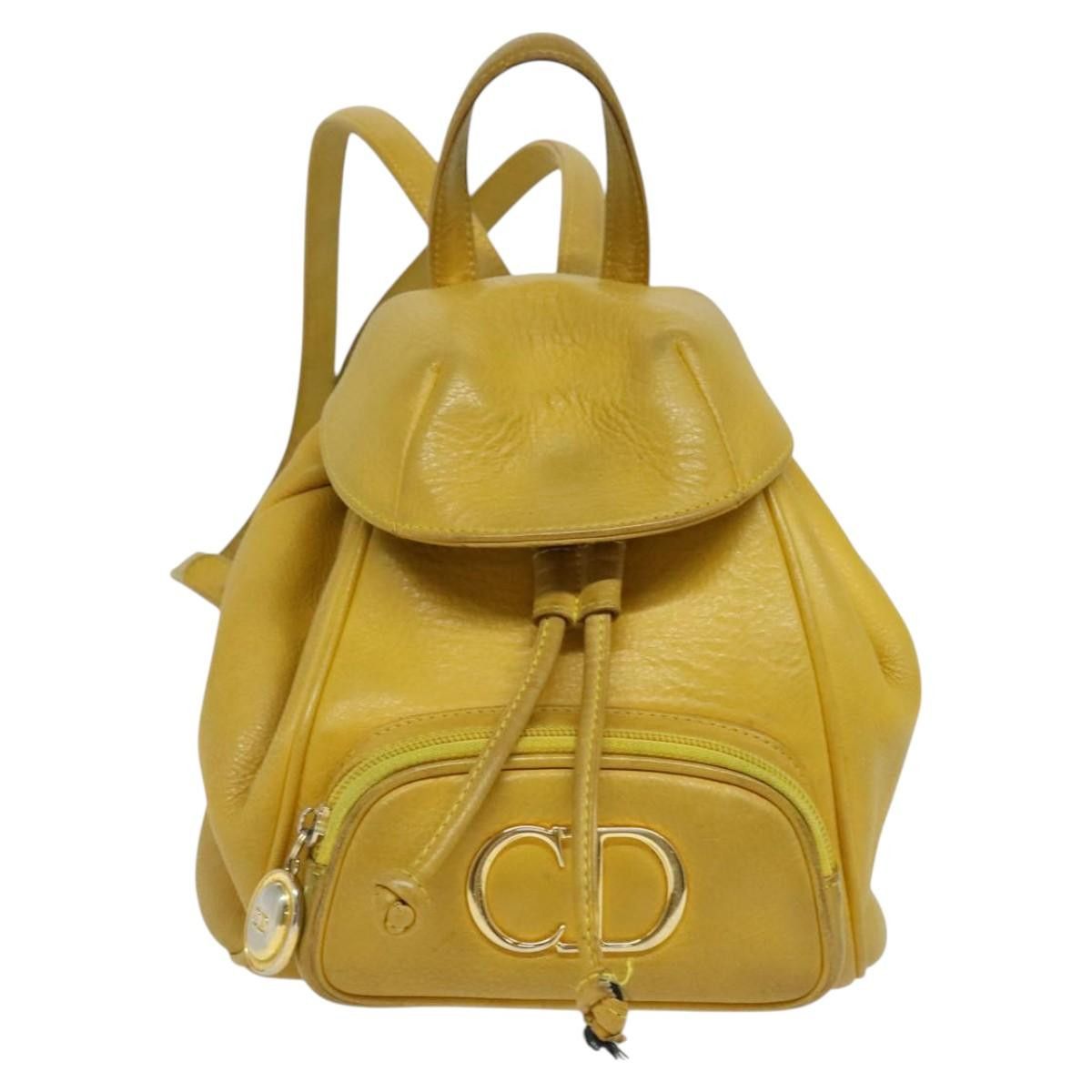 Dior DIOR Backpack Leather Gold Yellow Size ONE SIZE - 2 Thumbnail