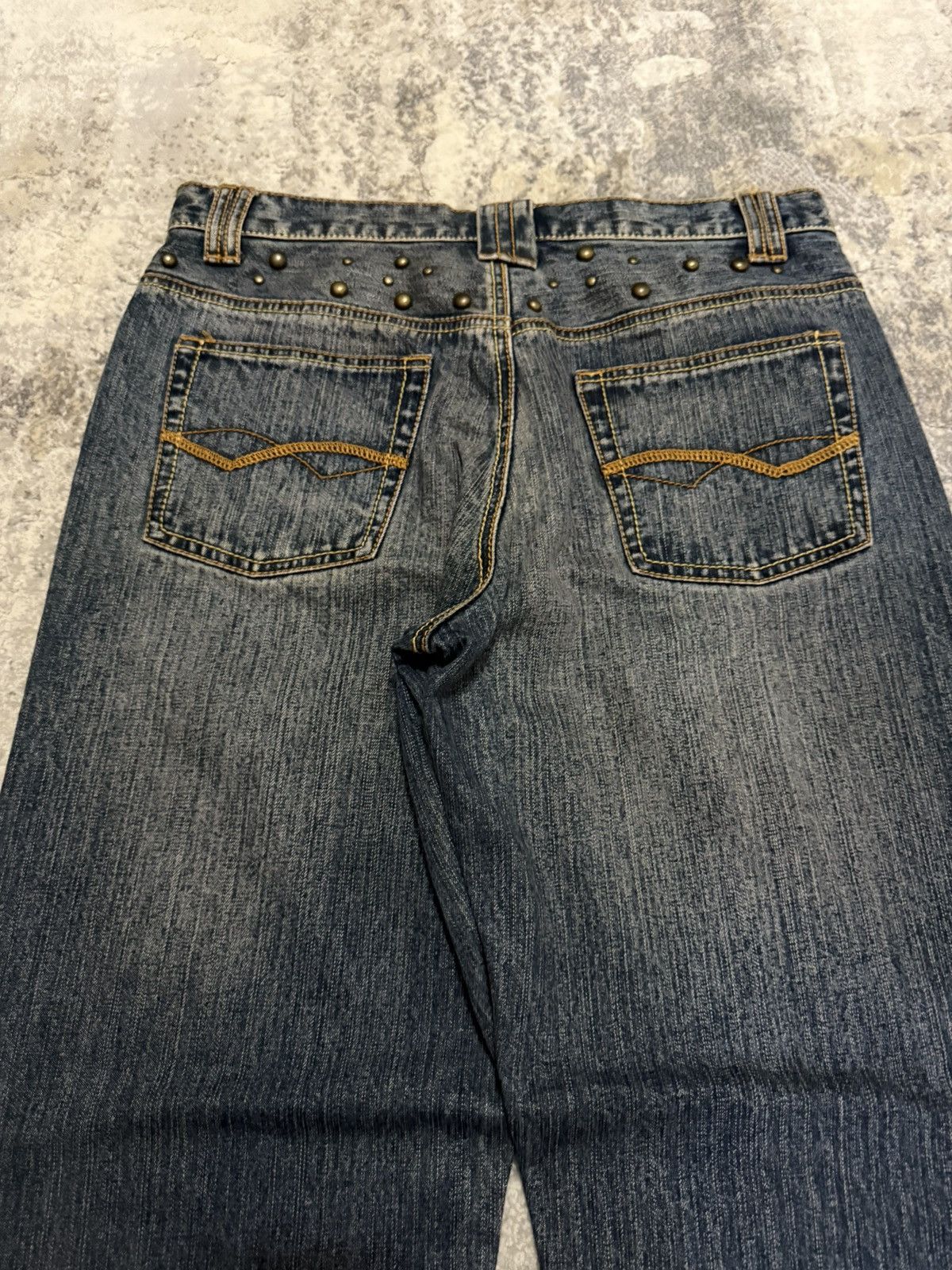 Japanese Brand Amore puro Artisanal Studded Distressed Baggy Jeans Size US 32 / EU 48 - 17 Thumbnail