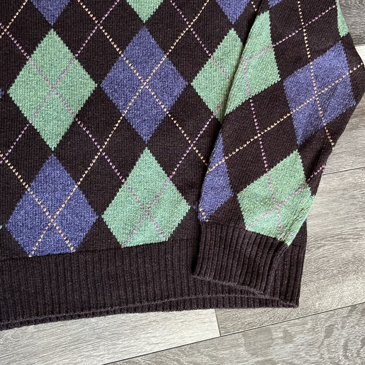 Polo Ralph Lauren Vintage 90s Polo Ralph Lauren Diamond Argyle V Neck Sweater Size US XL / EU 56 / 4 - 5 Thumbnail