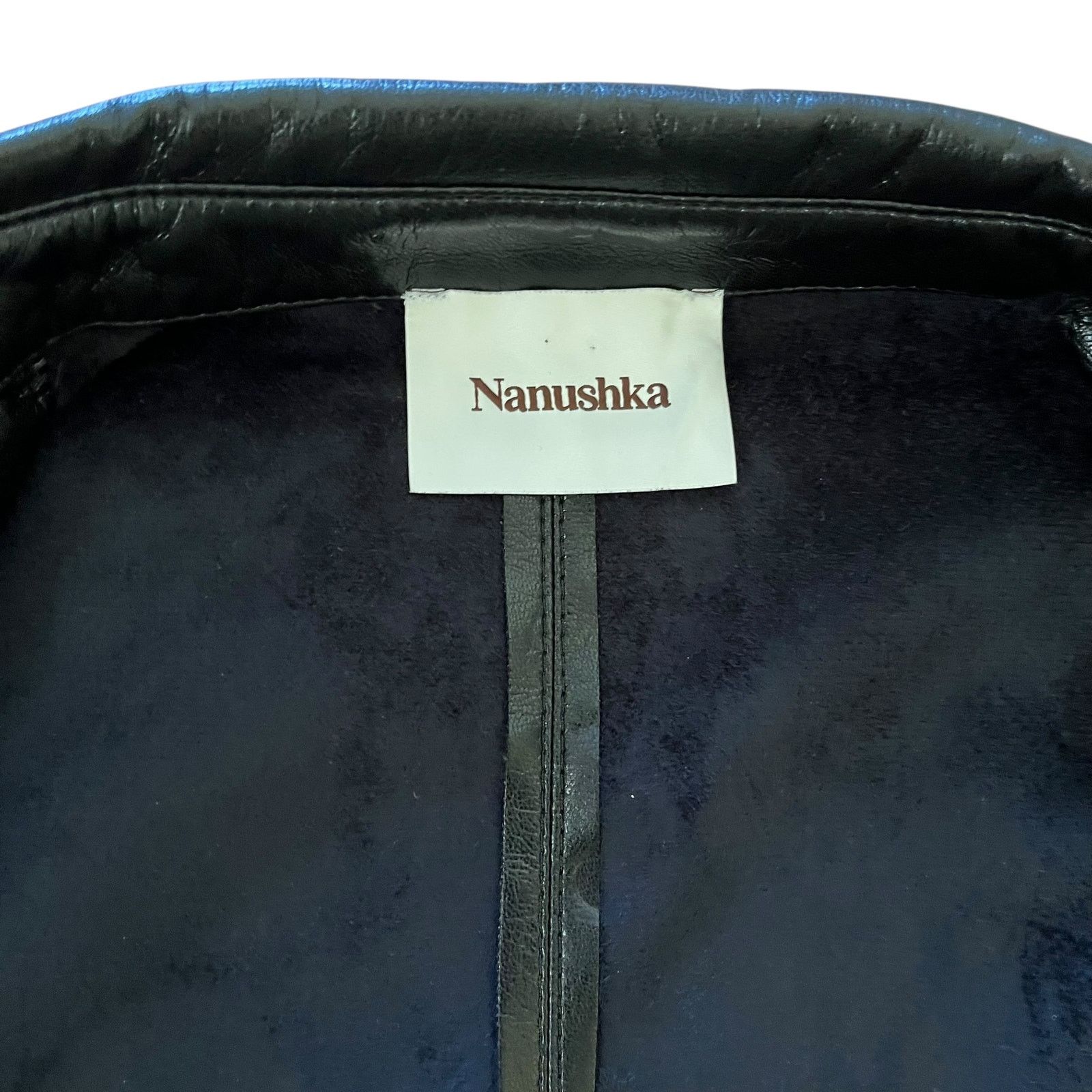 Nanushka Nanushka Naum Okobor Black Alt-Leather Button-Down Shirt Size S / US 4 / IT 40 - 5 Thumbnail