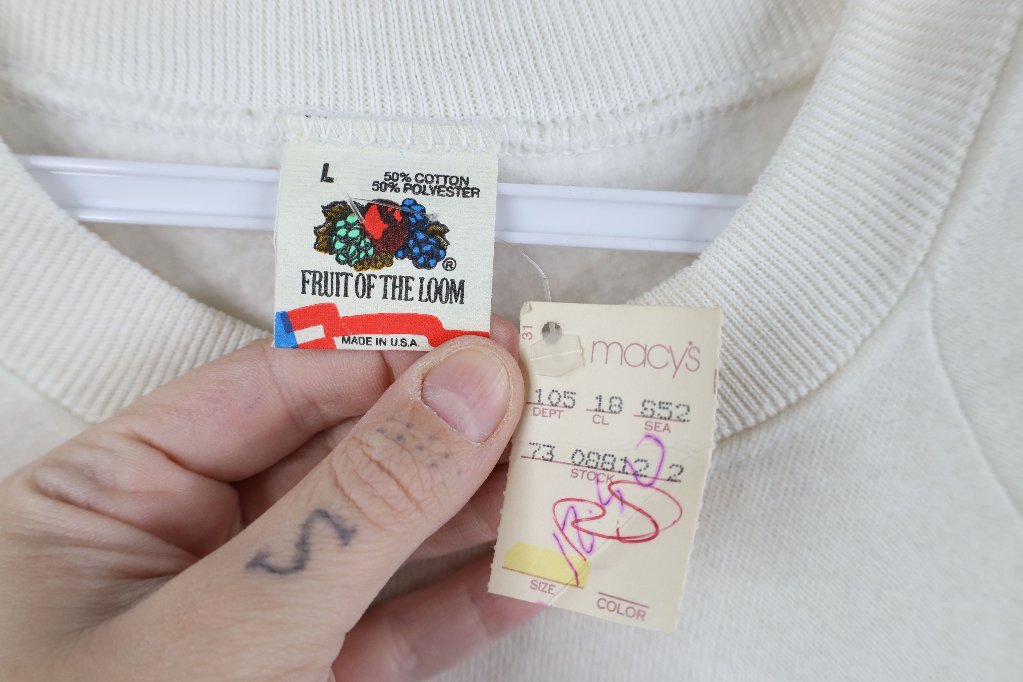 Fruit Of The Loom Deadstock Vintage 80s Christmas Bear Train Sweatshirt USA Size L / US 10 / IT 46 - 4 Thumbnail