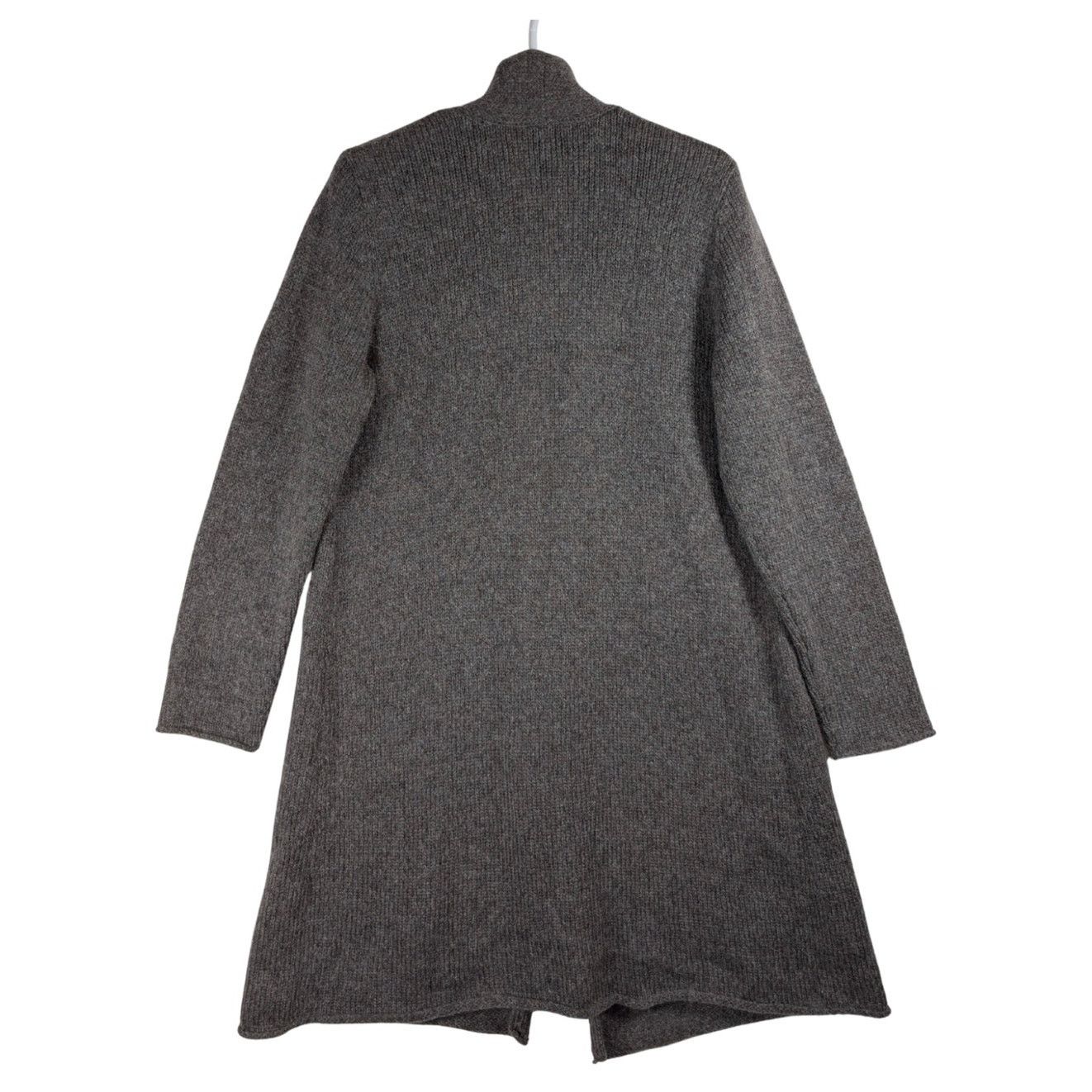 Eileen Fisher Eileen Fisher Petite Long Cardigan Gray Wool Blend Sweater Size L / US 10 / IT 46 - 2 Thumbnail