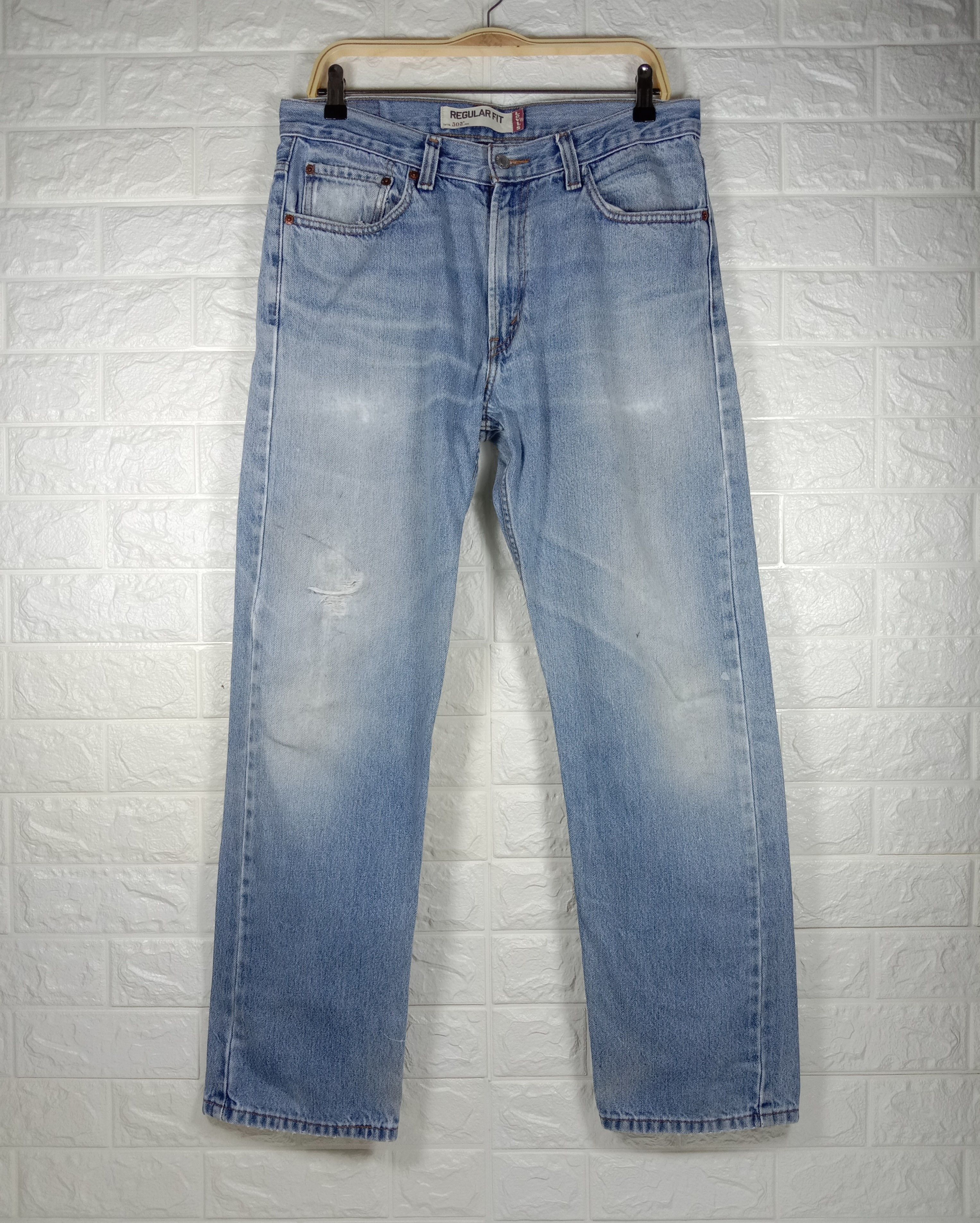 Levi's Vintage Levi's 505 Jeans Faded Blue Distressed Denim Size US 33 - 1 Thumbnail
