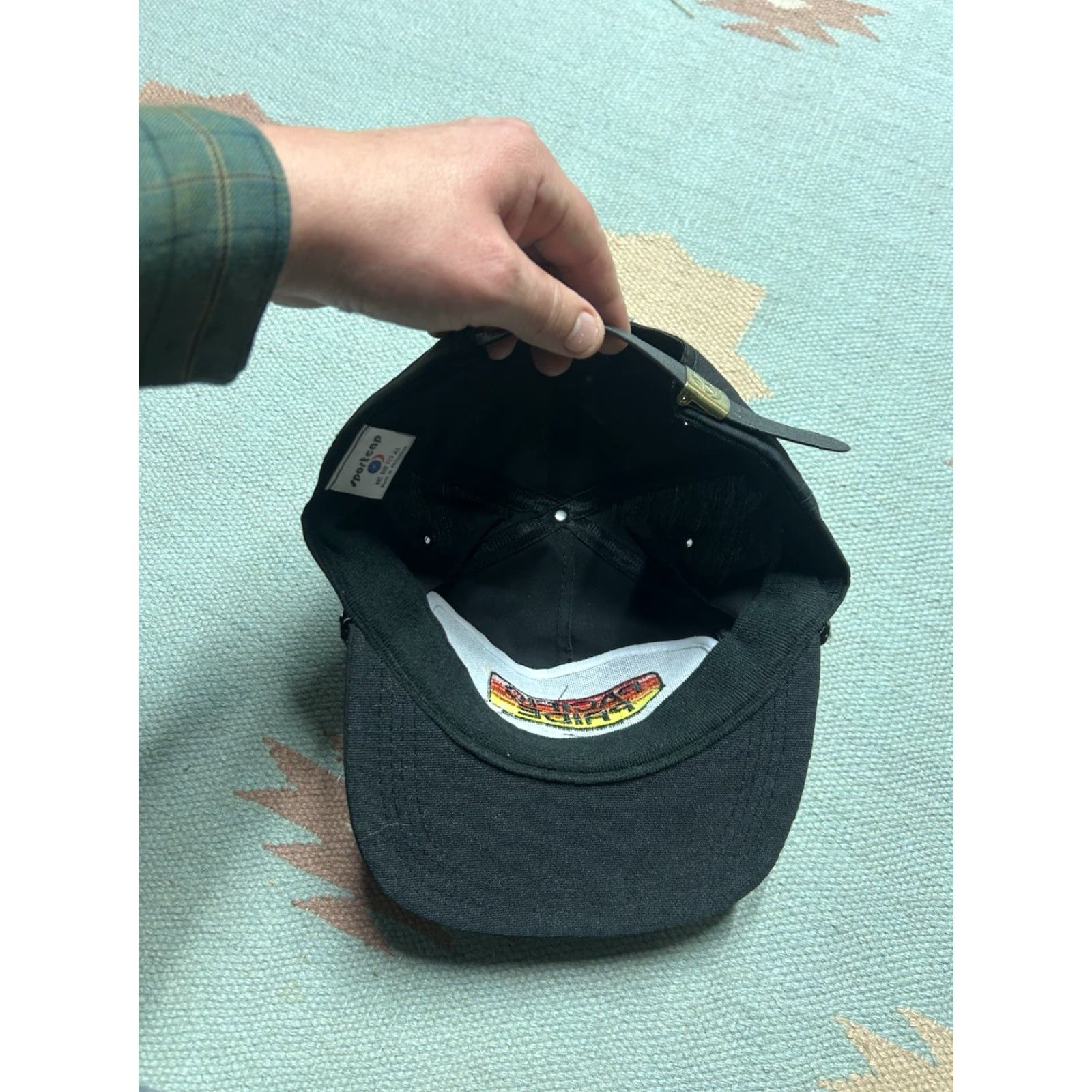 GAS VINTAGE Pacific Strapback Hat Cap Black Embroidered Adjustable Men Gas Fuel Pride Pacific Brand Strapback Hat Size ONE SIZE - 5 Thumbnail