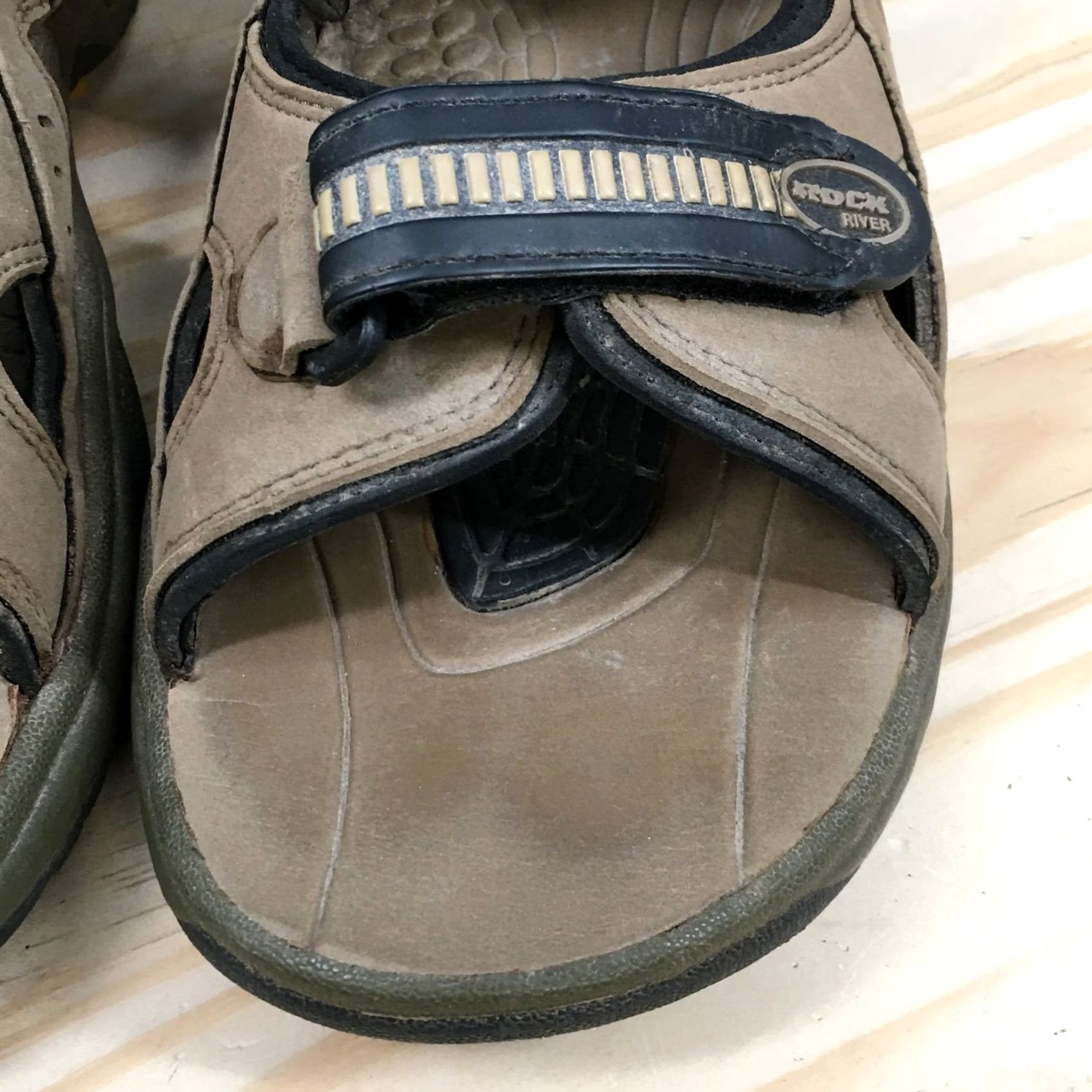 Vintage Rock River Sandals Mens 13 Diego Adjustable Strappy Slingback Brown Size ONE SIZE - 5 Thumbnail