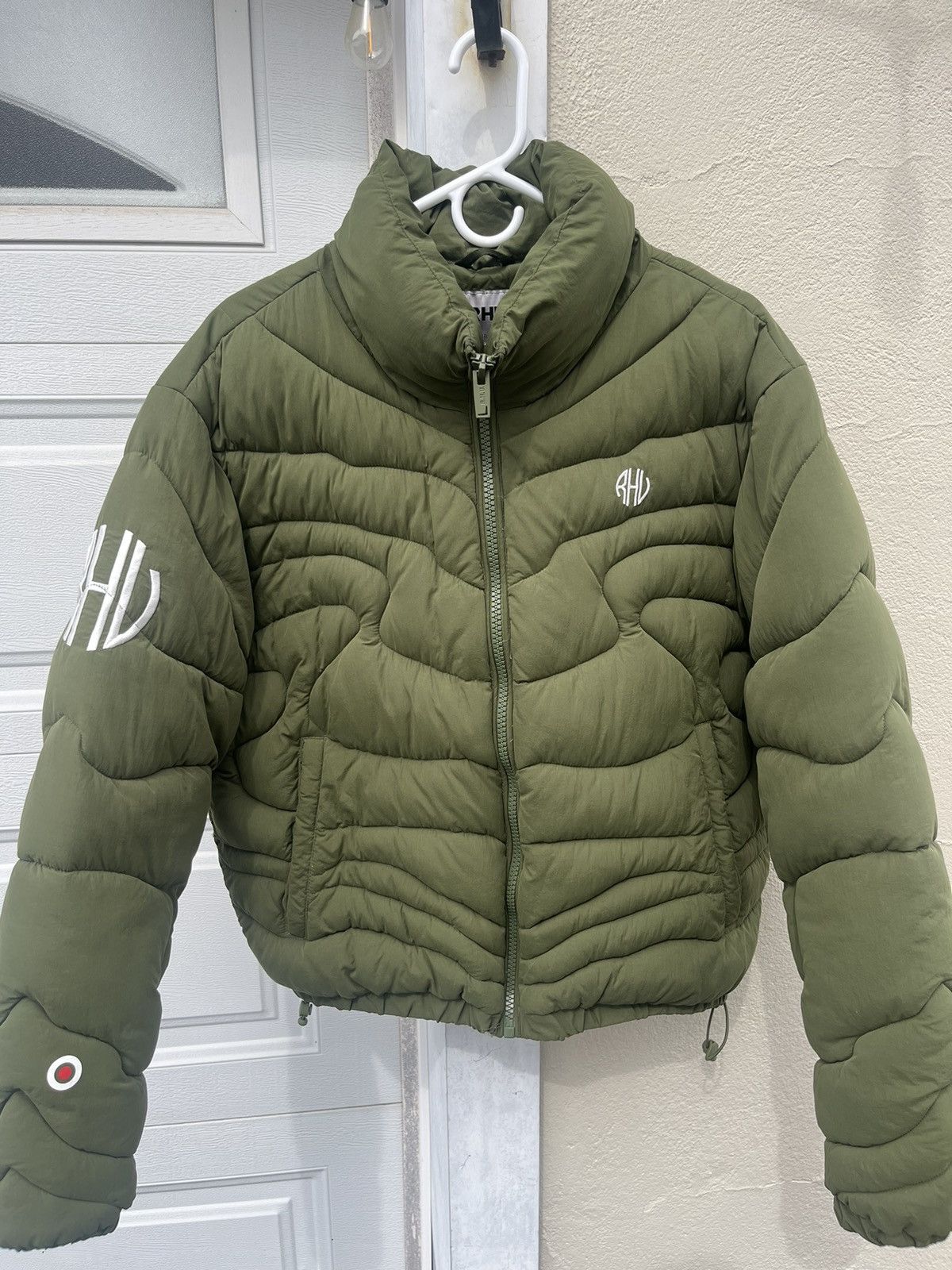 image of Rhude Rhuigi Puffer Jacket Size L-Xl in Green, Men's