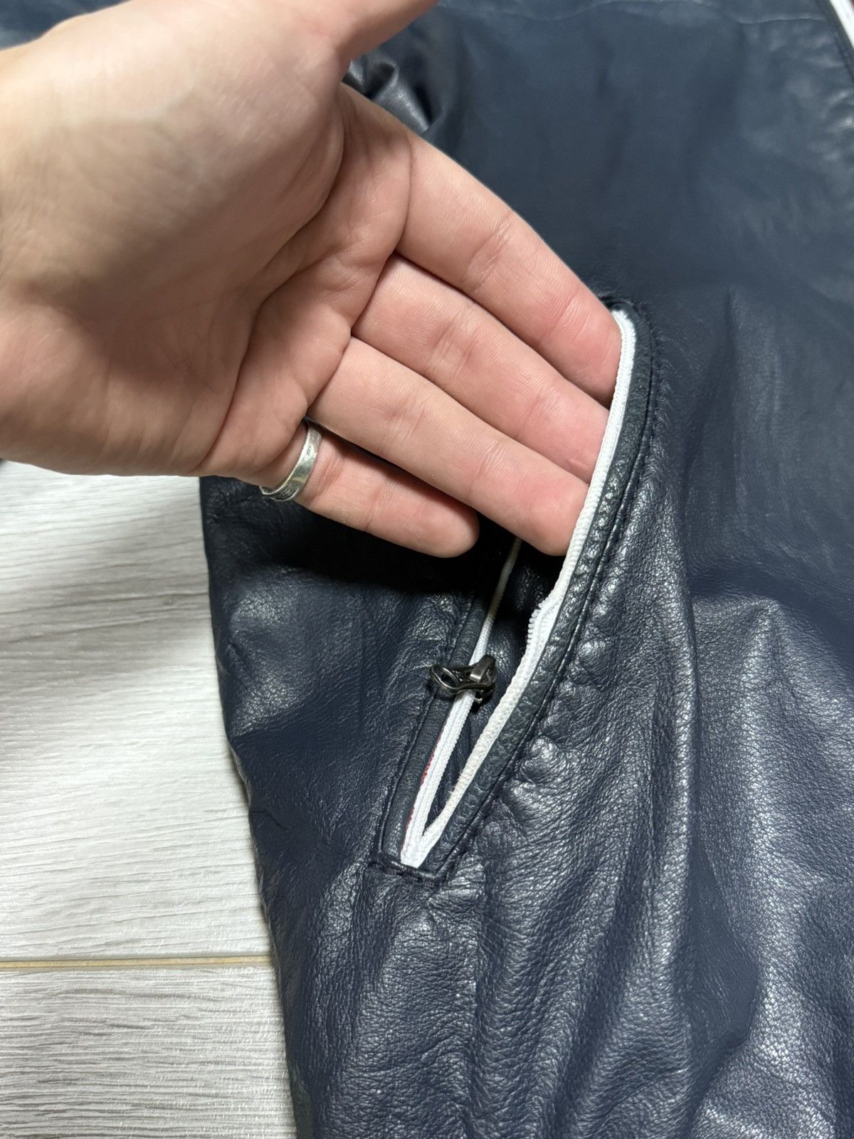 Armani Armani Jeans leather ovina Calf leather hooded jacket zip Size US S / EU 44-46 / 1 - 21 Thumbnail