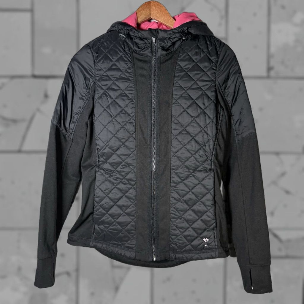 Vintage Golftini Black Nylon Blend Full Zip Hooded Light Quilted Puffer Jacket Womens S Size S / US 4 / IT 40 - 1 Thumbnail
