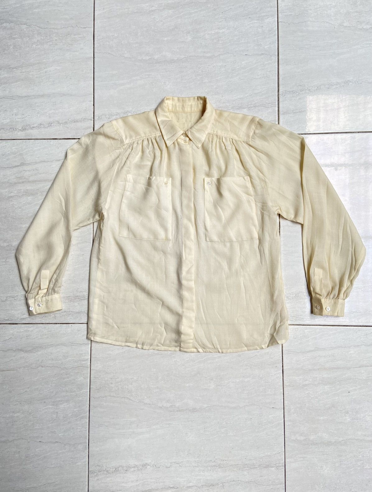 Etienne Aigner ETIENNE AIGNER Cream Shirt Size US S / EU 44-46 / 1 - 6 Thumbnail