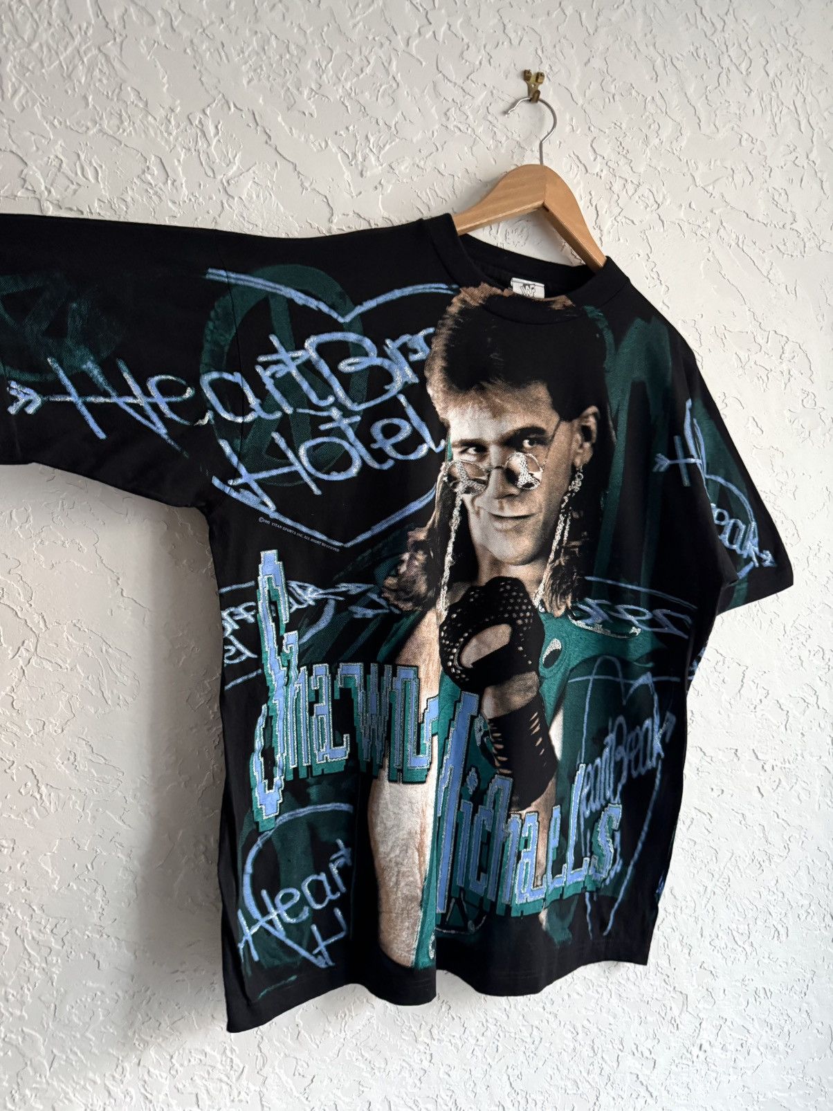 WWF Vintage Shawn Michaels 1995 WWF All Over Print T-shirt Size US XL / EU 56 / 4 - 2 Thumbnail