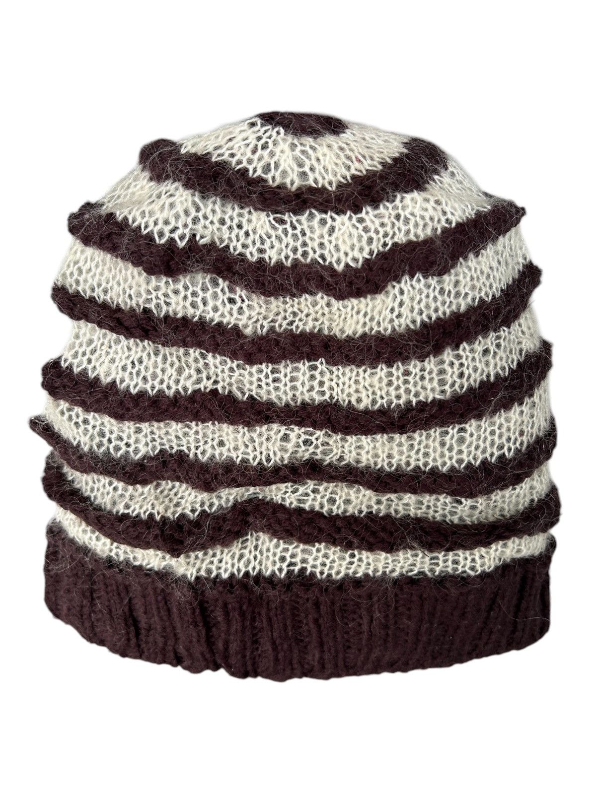Japanese Brand × Kapital × Vintage Crochet Knitted Handmade Hairy Rare Beanie Hats ☠️☠️ Size ONE SIZE - 1 Thumbnail