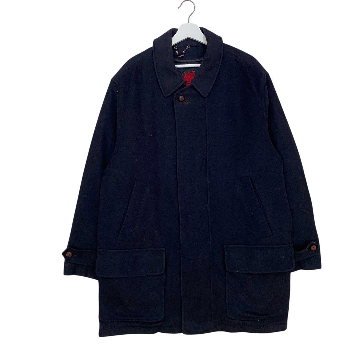 Schneiders ☀️VINTAGE SCHNEIDERS NAVY BLUE WOOL OVERCOATS JACKET Size US L / EU 52-54 / 3 - 2 Thumbnail