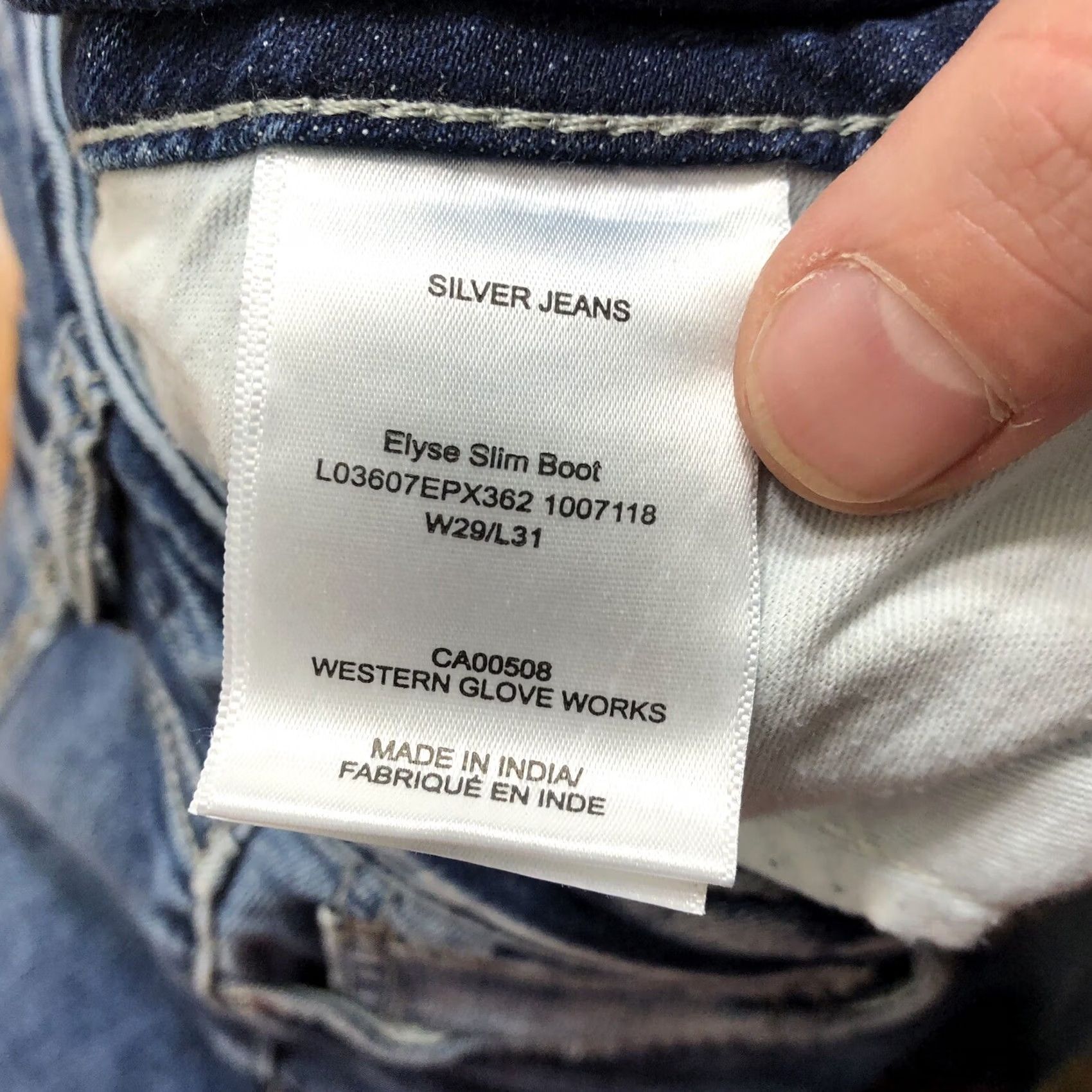 Silver Jeans Co. Silver Jeans Womens Jeans Elyse Slim Bootcut Mid Rise Blue Denim 29x31 Size 29" - 6 Thumbnail