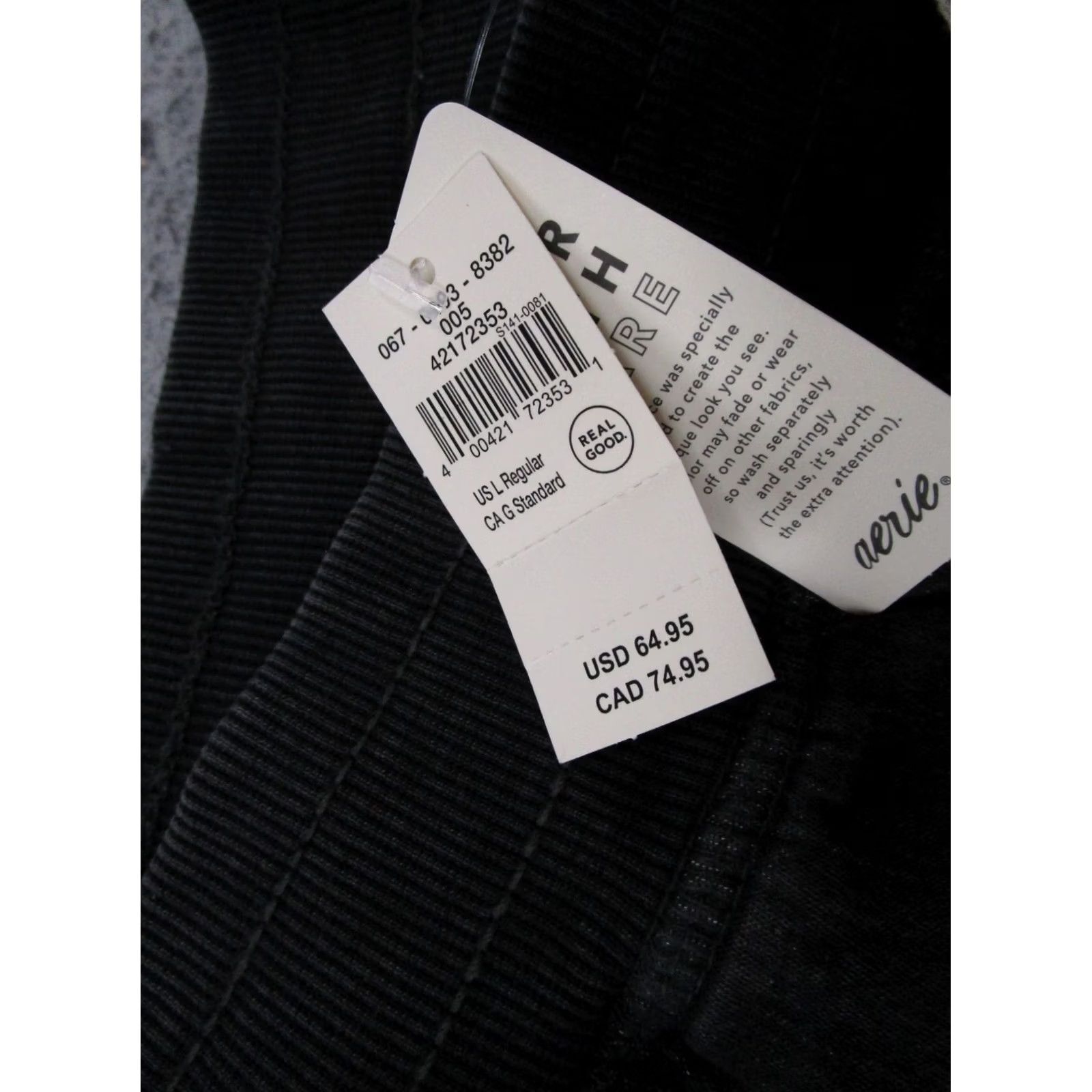 Vintage Aerie Wide Leg Sweatpants Womens L Black Pull On Lounge Athleisure NEW Size 36" / US 14 / IT 50 - 5 Thumbnail