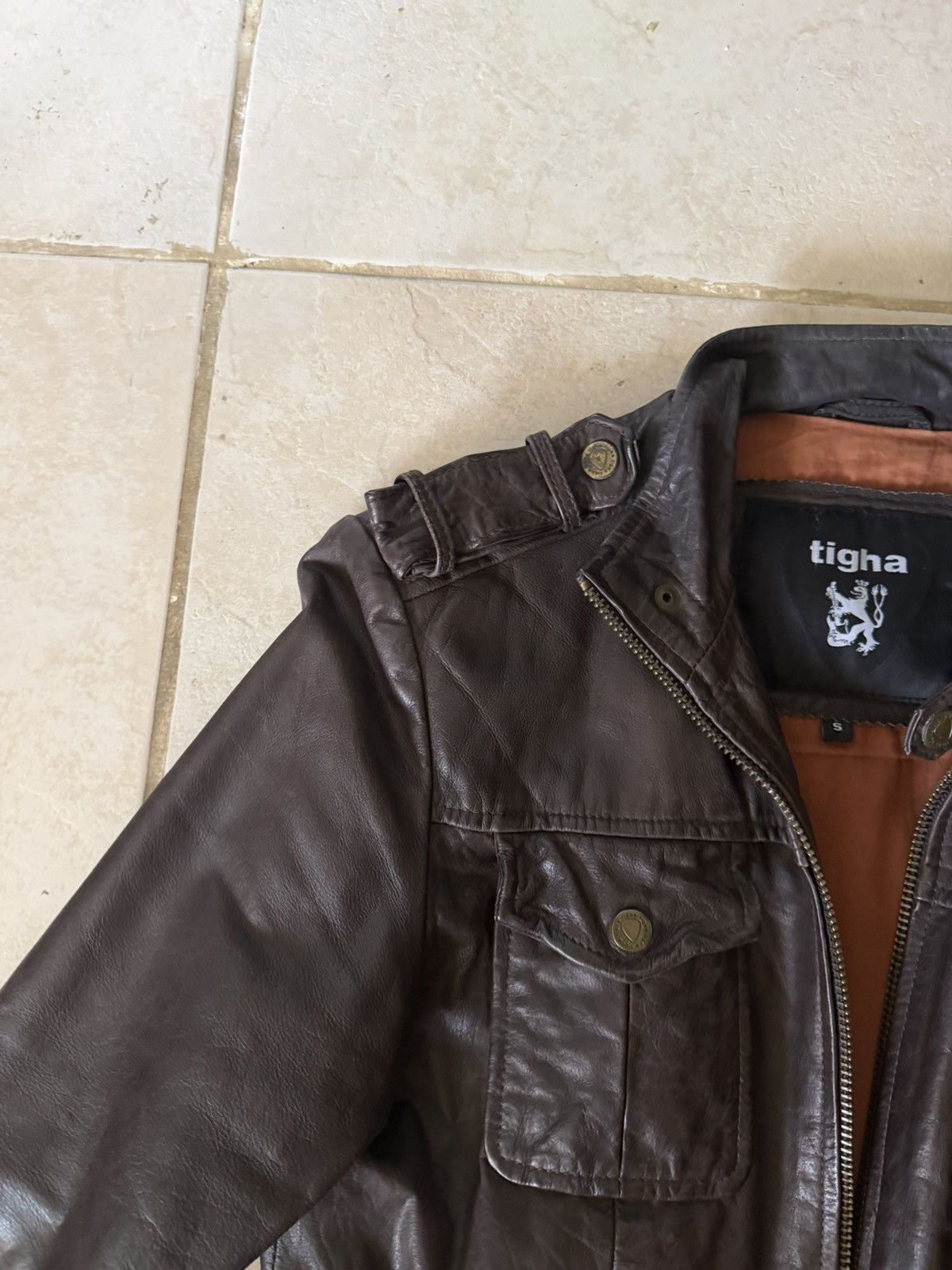 tigha Tigha Buffalo Leather Field Jacket Brown Small Size US S / EU 44-46 / 1 - 10 Thumbnail