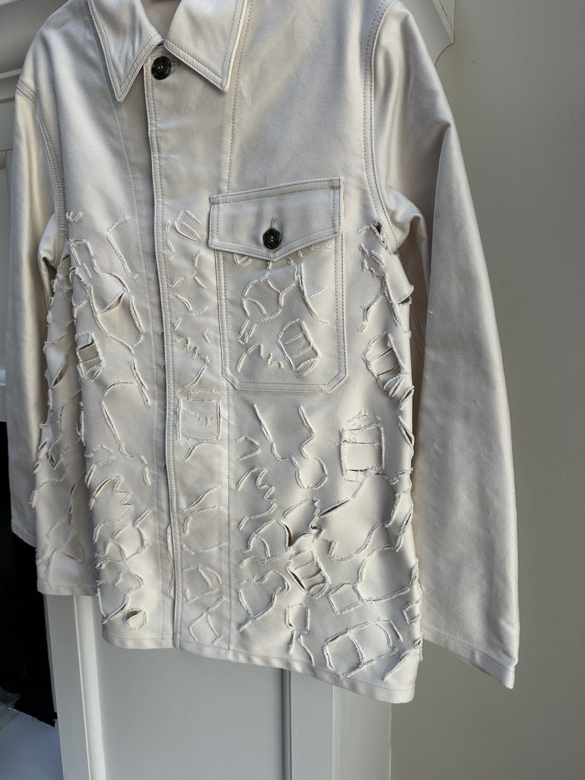 Marni Ivory Cut-Out Collared Shirt Jacket Size US S / EU 44-46 / 1 - 3 Thumbnail