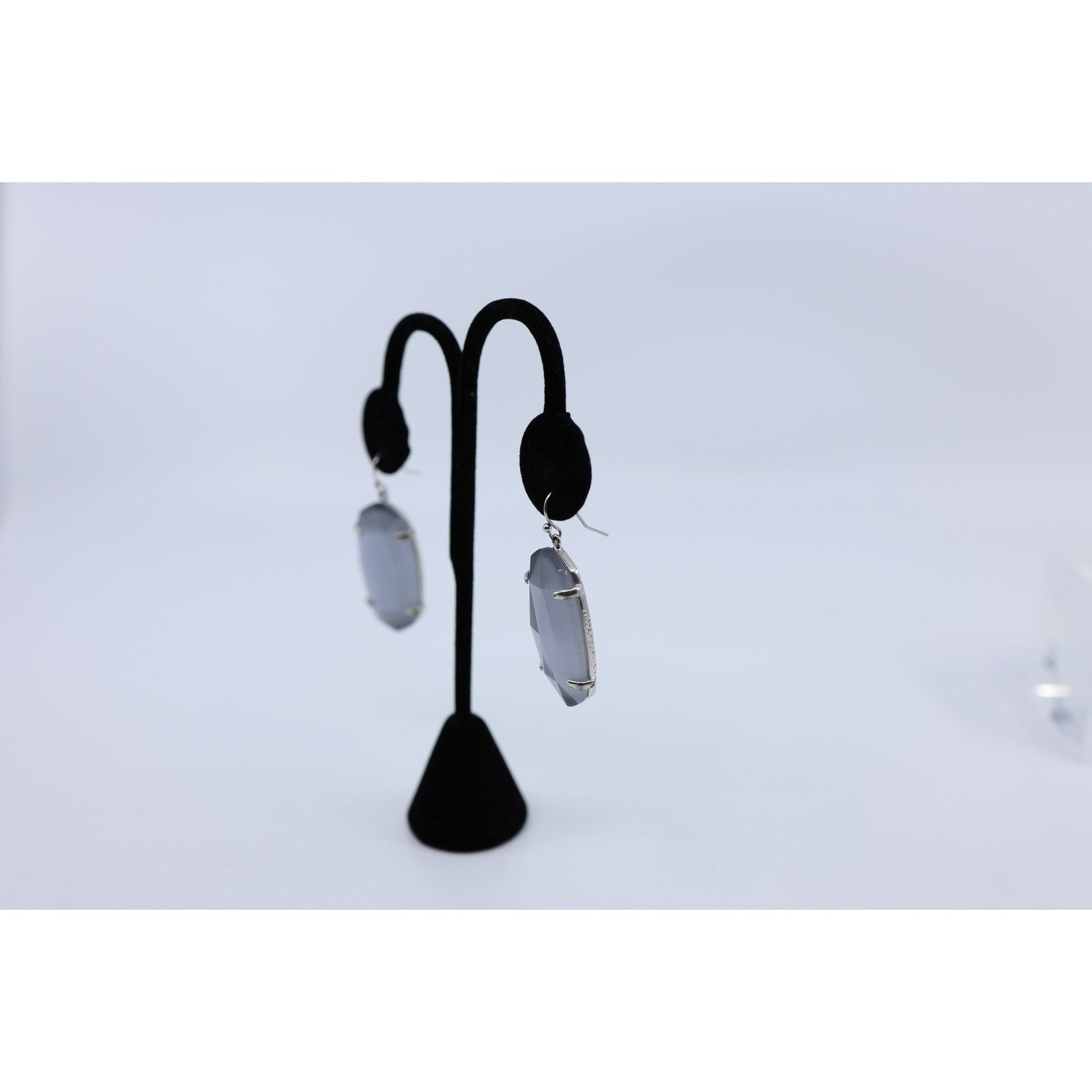 Kendra Scott KENDRA SCOTT Esme Silver Tone Slate Cat Eye Dangle Earrings Size ONE SIZE - 2 Thumbnail