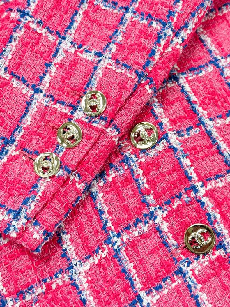 Chanel Chanel Pin blue and white plaid double C diamond buckle la Size XXS / US 00 / IT 34 - 4 Thumbnail
