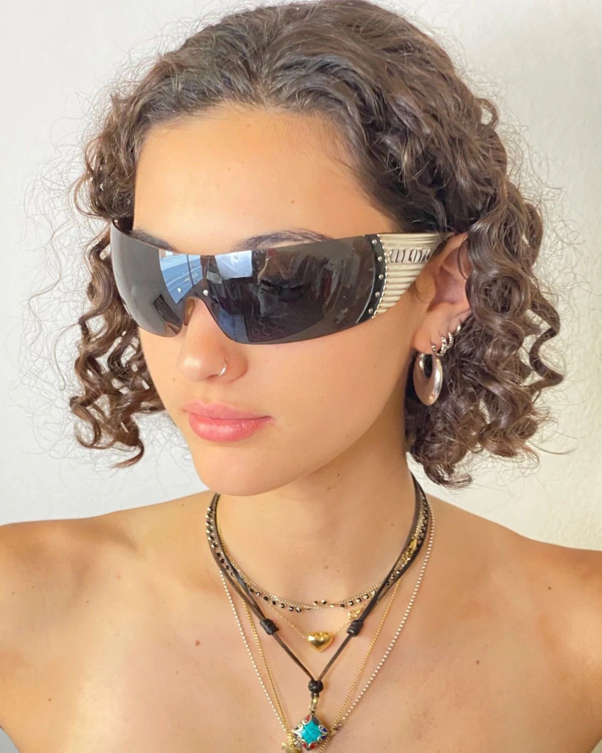 Dior 90s Christian Dior Sunglasses Bike 4 Ski Mask Sport Vintage Size ONE SIZE - 10 Thumbnail