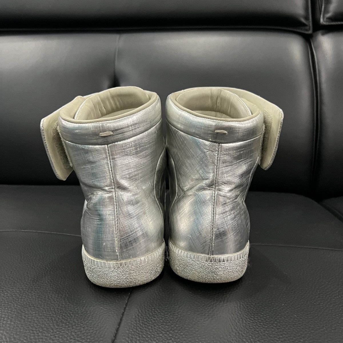 Maison Margiela Maison Margiela “Future” Liquid Silver High-Top Sneakers Size US 7 / EU 40 - 7 Thumbnail
