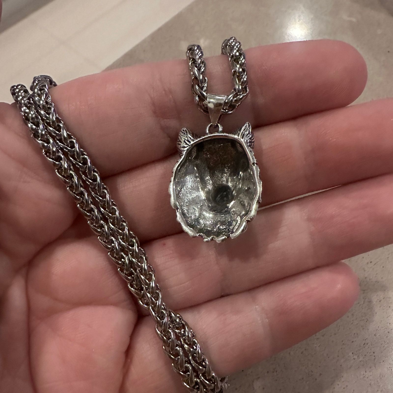 Other Sterling Silver Wolf Head Necklace Size ONE SIZE - 5 Thumbnail