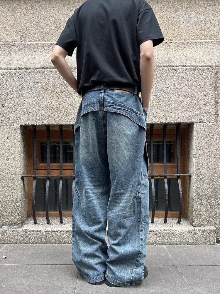 Other Ropa Streetwear Pleated Layer Jeans Baggy Y2K Size US 33 - 8 Thumbnail