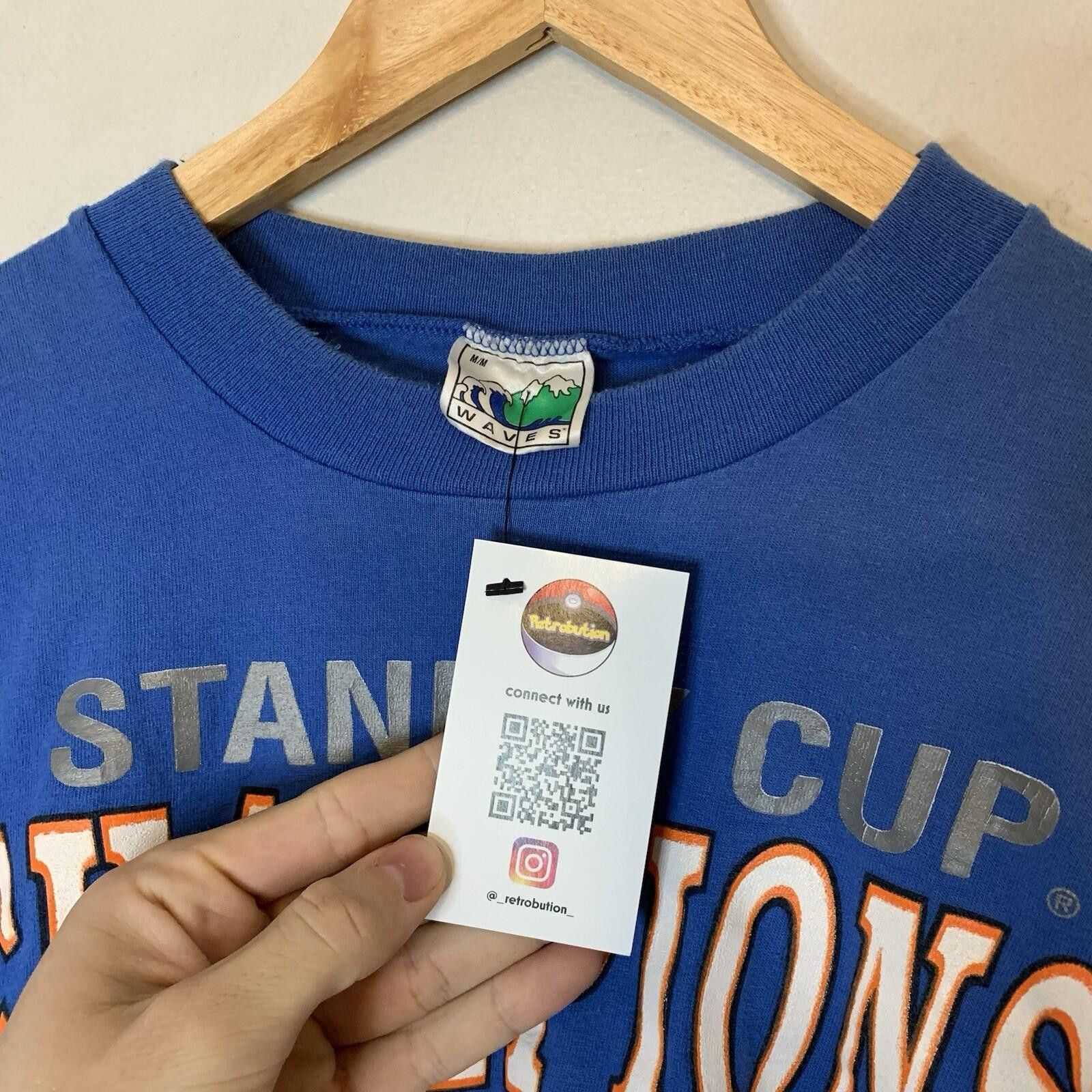 NFL Vintage 1990 Edmonton Oilers NHL Graphic Shirt Blue Size M Size US M / EU 48-50 / 2 - 5 Thumbnail