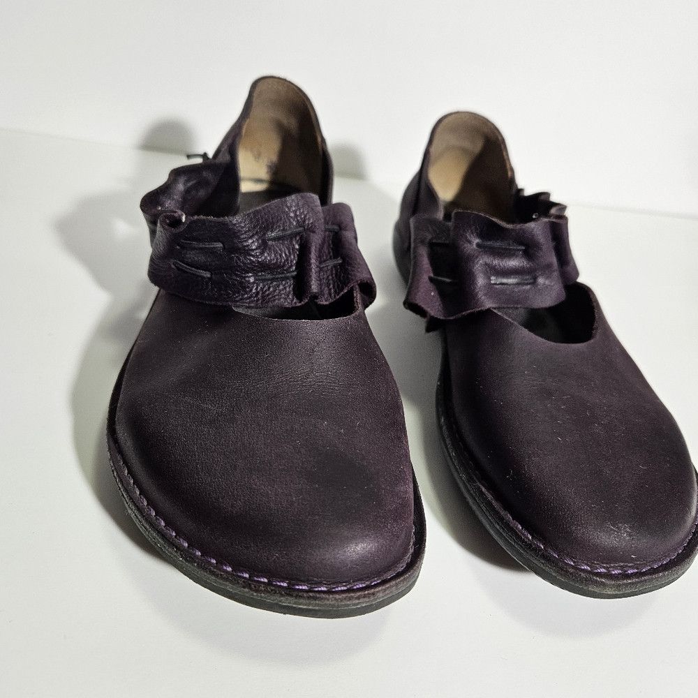 Other Loints of Holland Purple Nubuck Leather Ruffle Mary Jane Fl Size US 8 / IT 38 - 5 Thumbnail