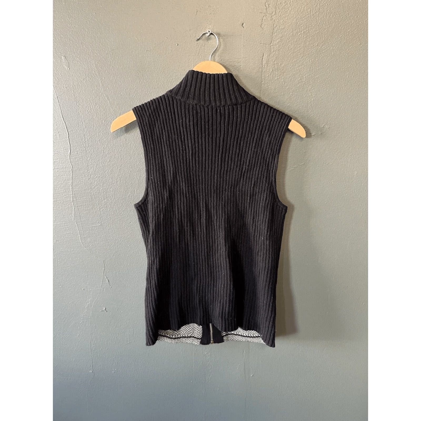 Ralph Lauren Lauren Ralph Lauren Womens Vest Full Zip Knit Sleeveless Black Size S Size S / US 4 / IT 40 - 2 Thumbnail
