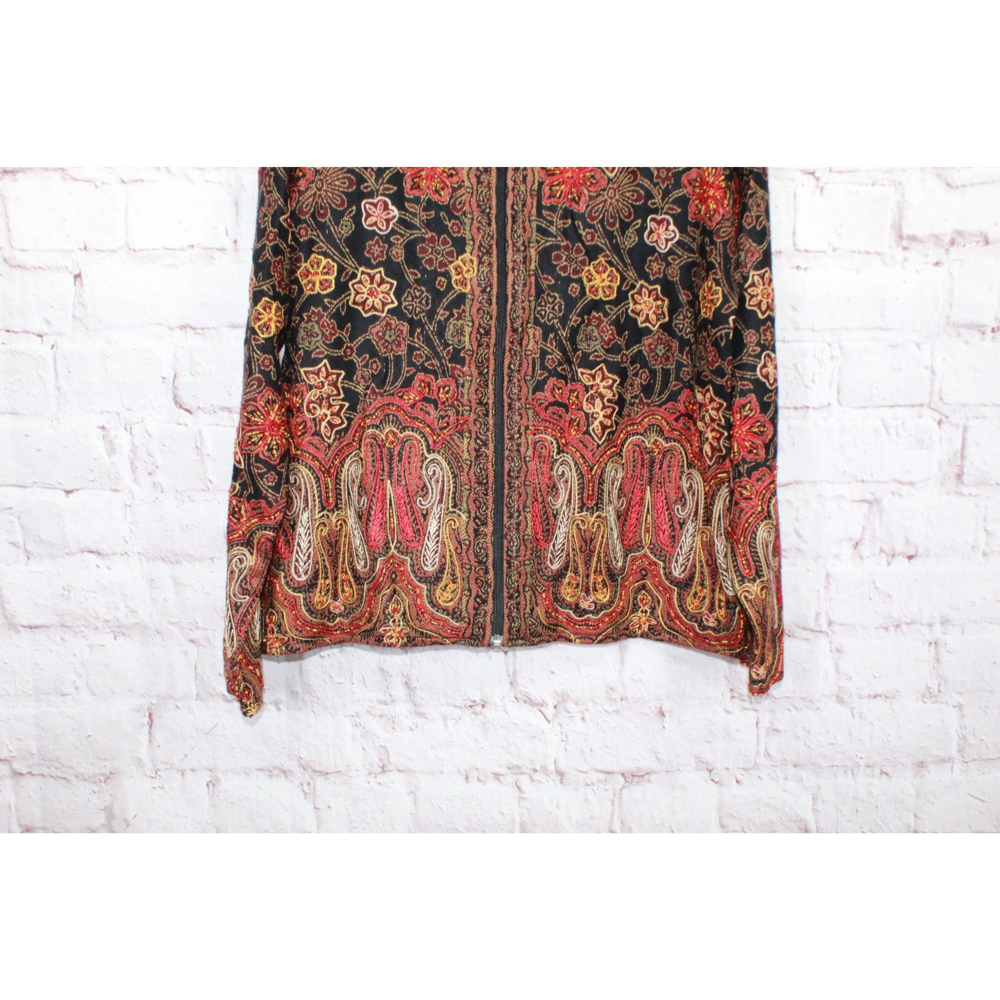 Other Appleseeds Black Orange Embroidered Paisley Blazer Women’s S Size S / US 4 / IT 40 - 2 Thumbnail