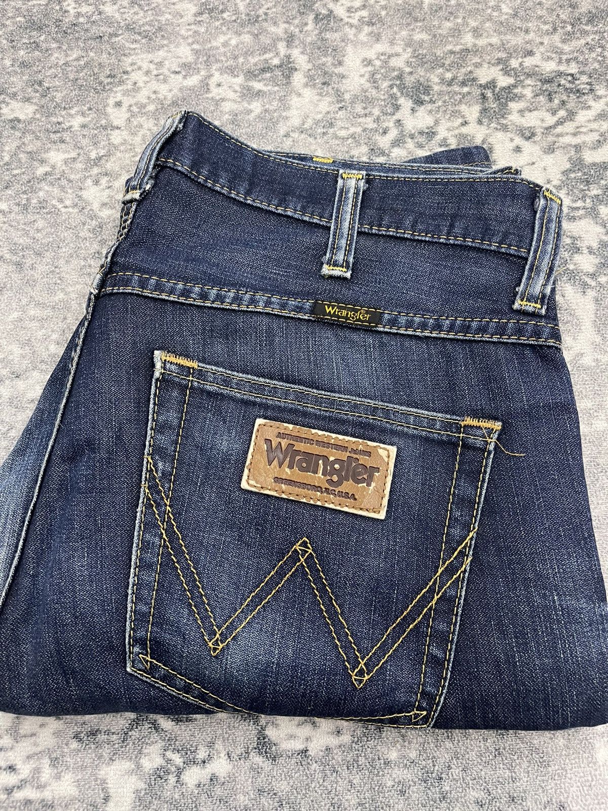 Wrangler Wrangler Authentic Western Jeans Leather Patch Size US 33 - 18 Thumbnail