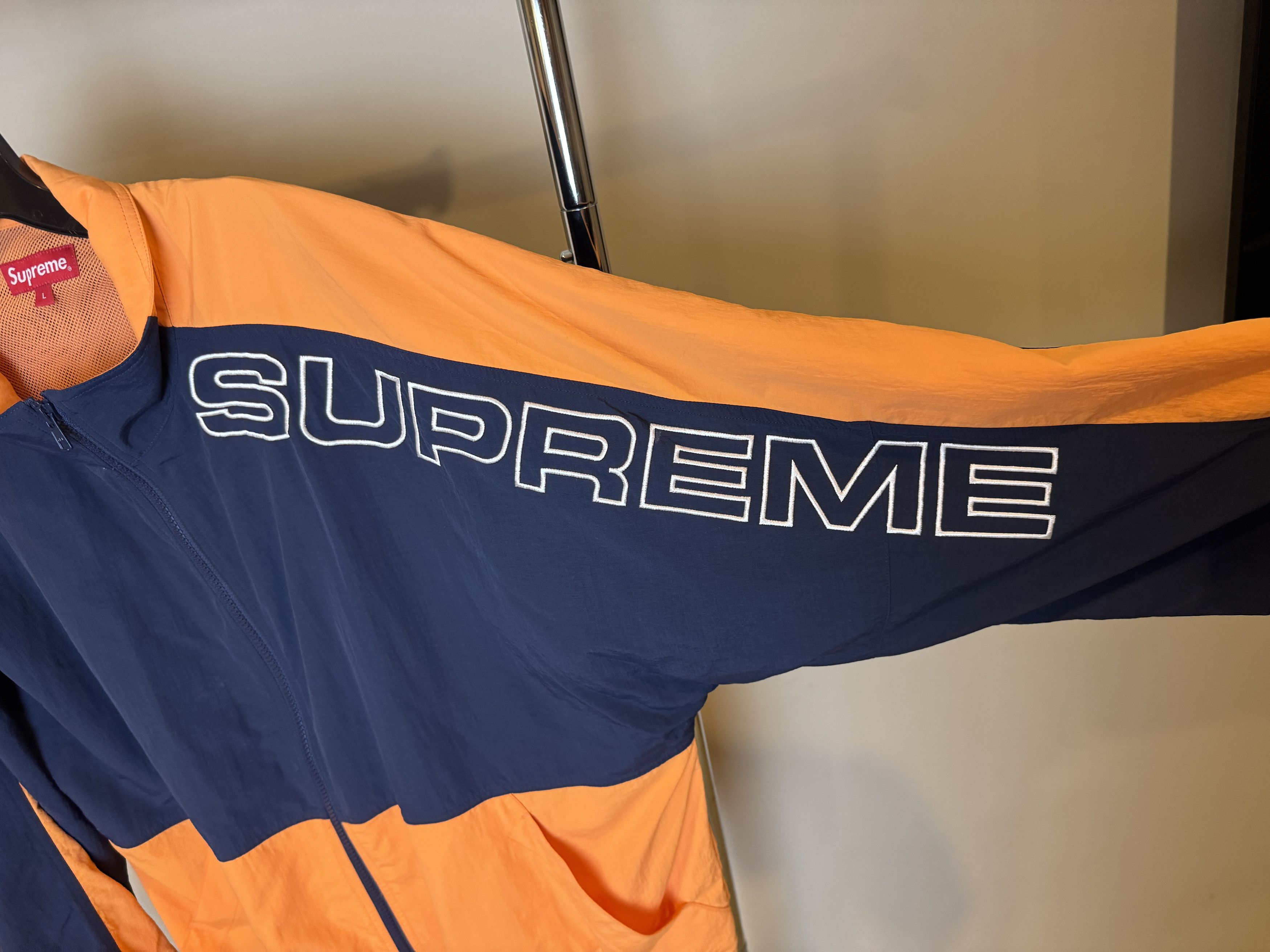 Supreme SS17 Supreme Split Track Jacket Orange Navy Size US L / EU 52-54 / 3 - 2 Thumbnail