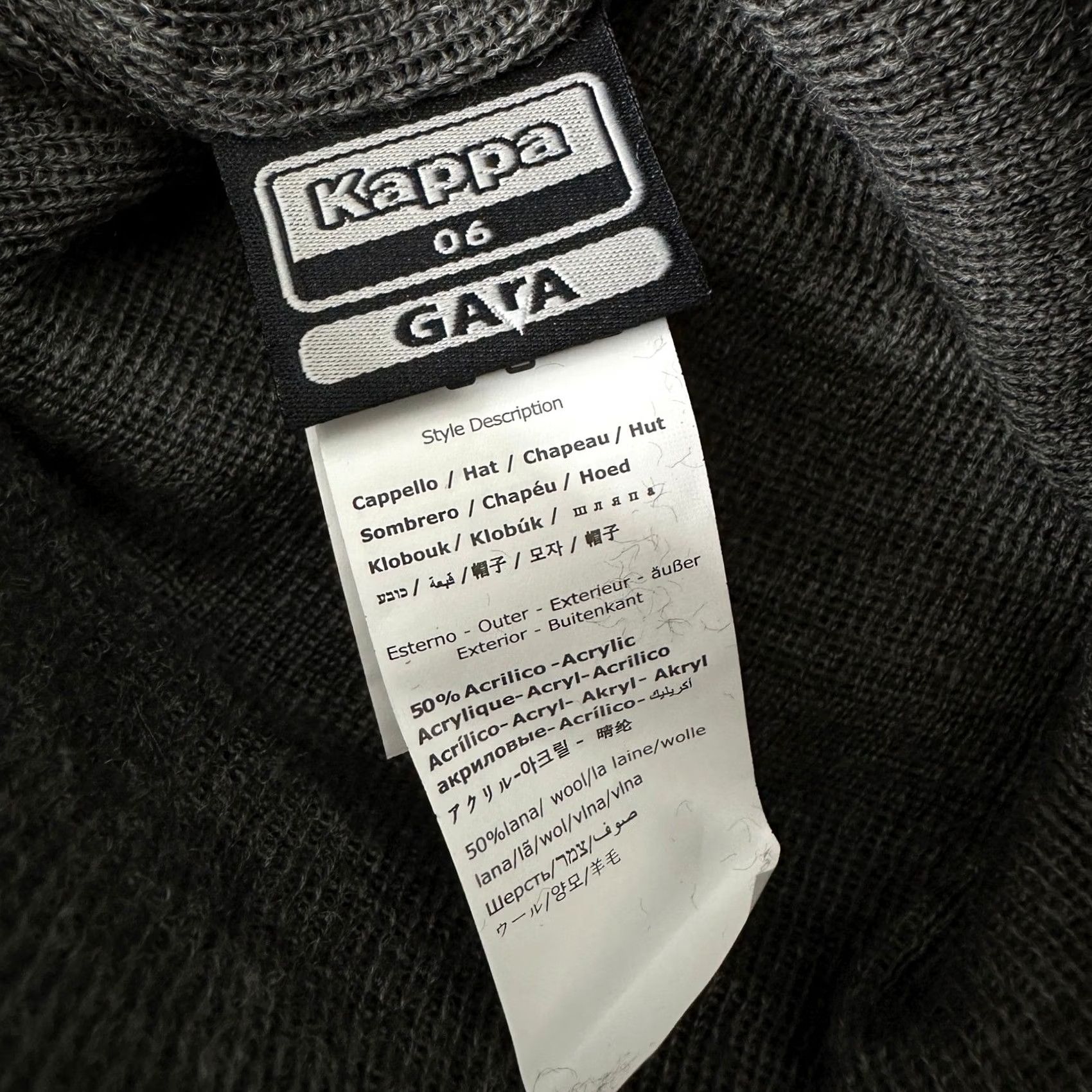 Kappa Kappa Beanie Hat Mens One Size Charcoal USA Embroidered Omini Wool Acrylic Knit Winter Sport / Vintage? No - Classic 6Cento Wabato2 Size ONE SIZE - 7 Thumbnail