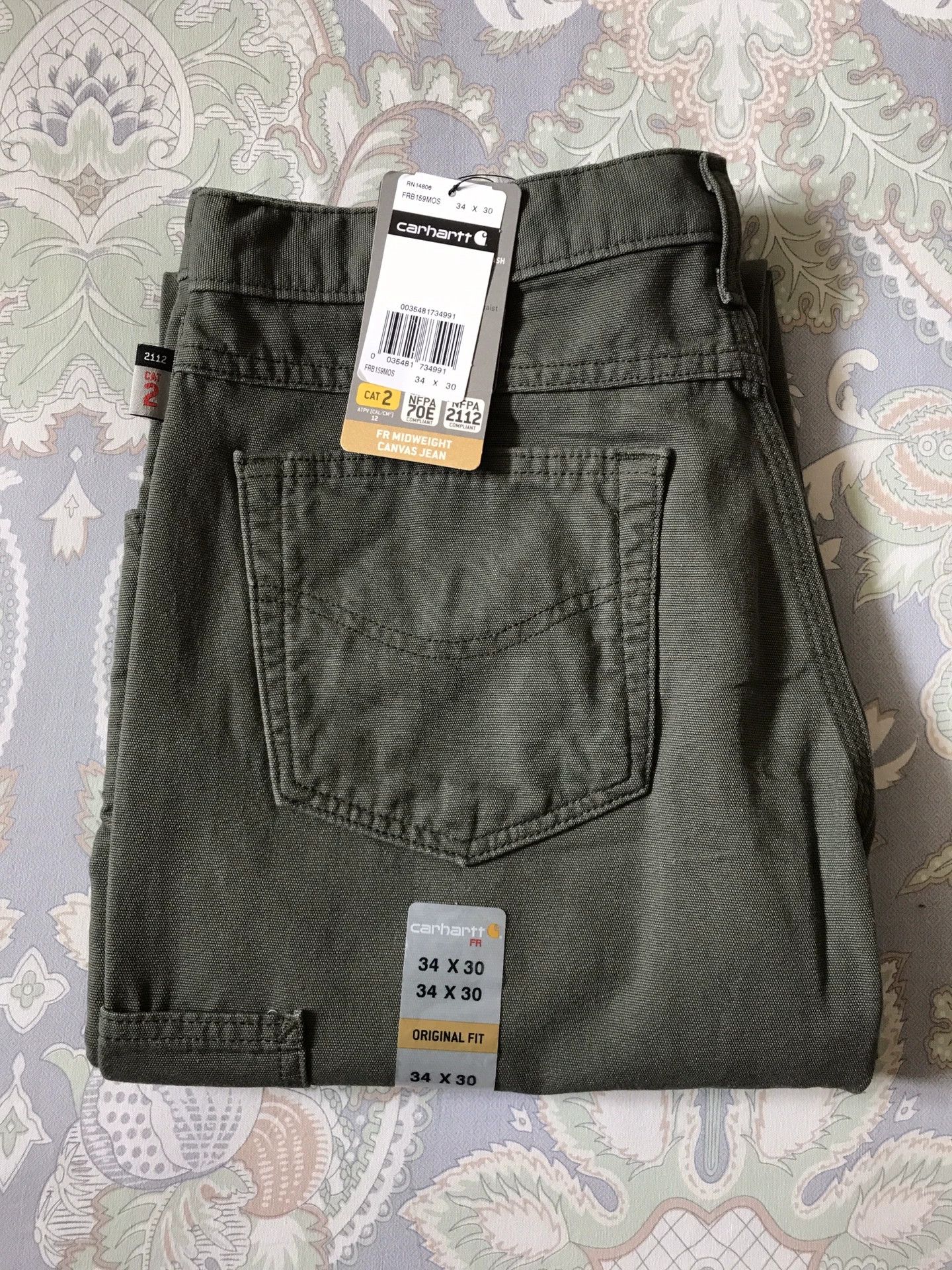 Carhartt Carhartt FRB159 Moss Green W34L30 Cargo Pants Size US 34 / EU 50 - 1 Thumbnail