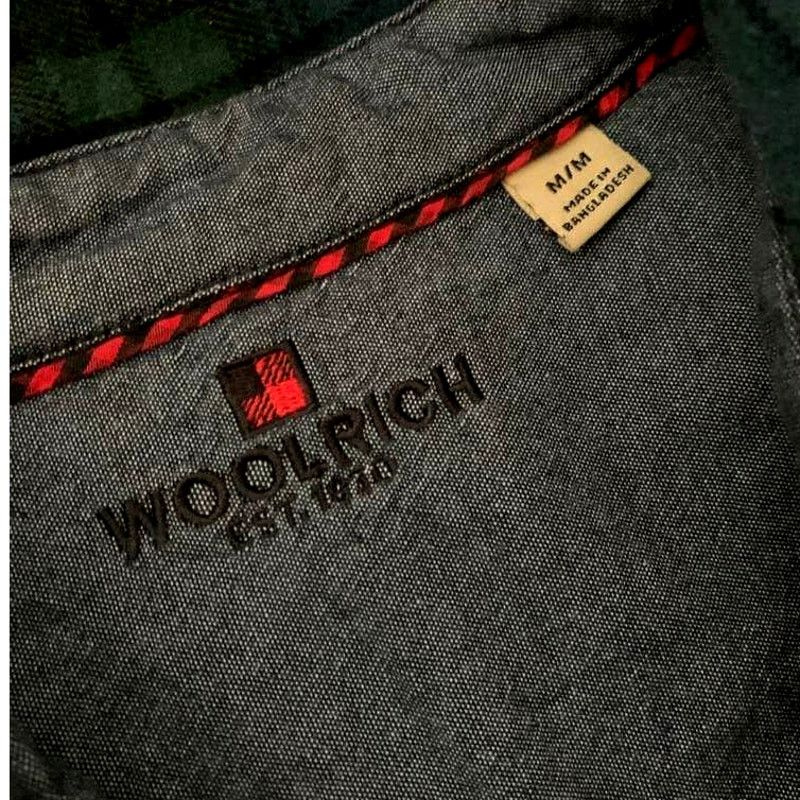 Woolrich Woolen Mills Vintage Woolrich Flannel Button Down Shirt Green/Blue Plaid Size US M / EU 48-50 / 2 - 2 Thumbnail