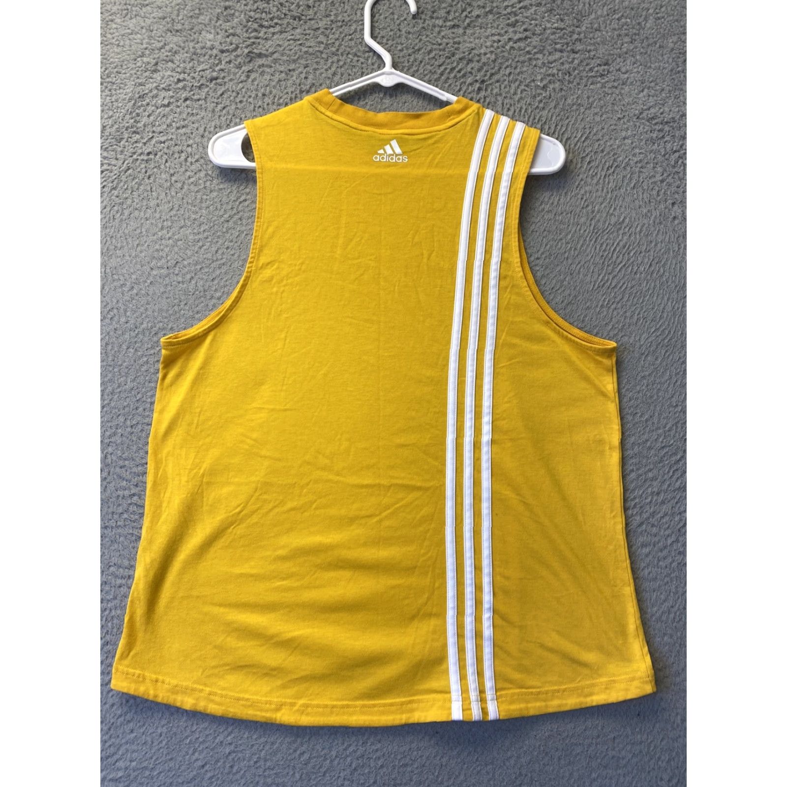 Adidas ADIDAS Tank Top Shirt Women Adult L Yellow Sleeveless Logo Basic Casual Gym Running 56-29 Size L / US 10 / IT 46 - 6 Thumbnail
