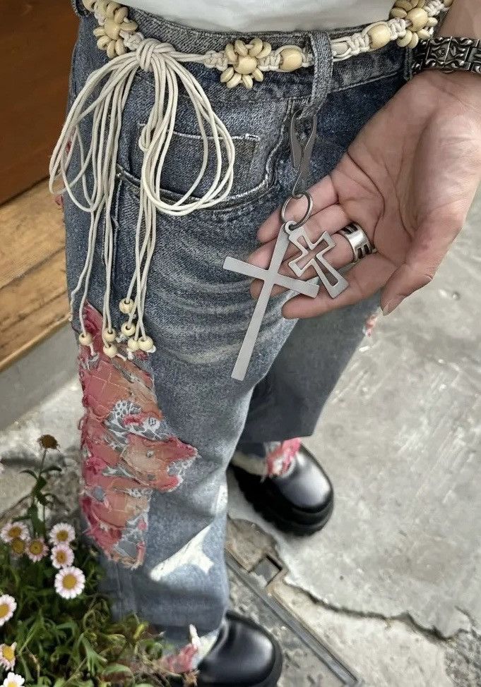 Japanese Brand × Vintage Retro punk gothic double cross keychain pendant y2k Size ONE SIZE - 2 Thumbnail