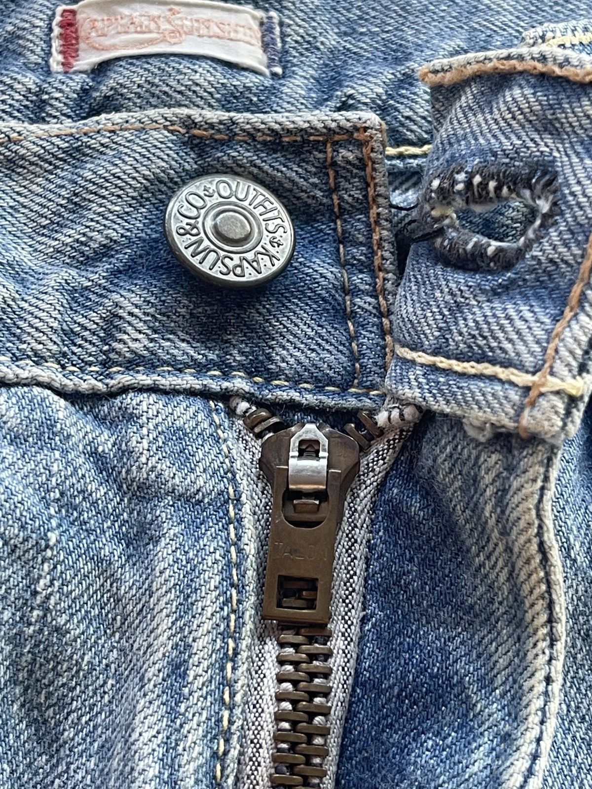 Kaptain Sunshine Vintage 90s🔥KAPTAIN SUNSHINE🔥Distressed Light Wash Denim Size US 29 - 14 Thumbnail