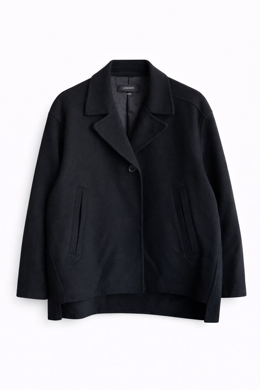 Uniqlo X Jil Sander Black Wool Blend Short Coat – Minimalist