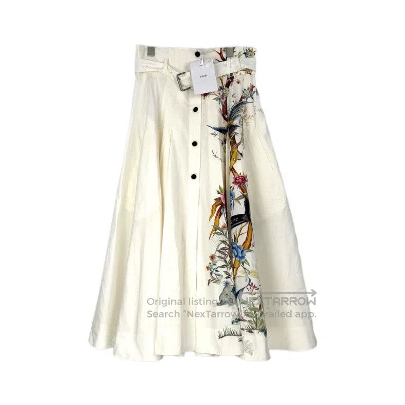 Dior Dior White floral pattern table skirt Size 25" / US 0 / IT 36 - 1 Thumbnail