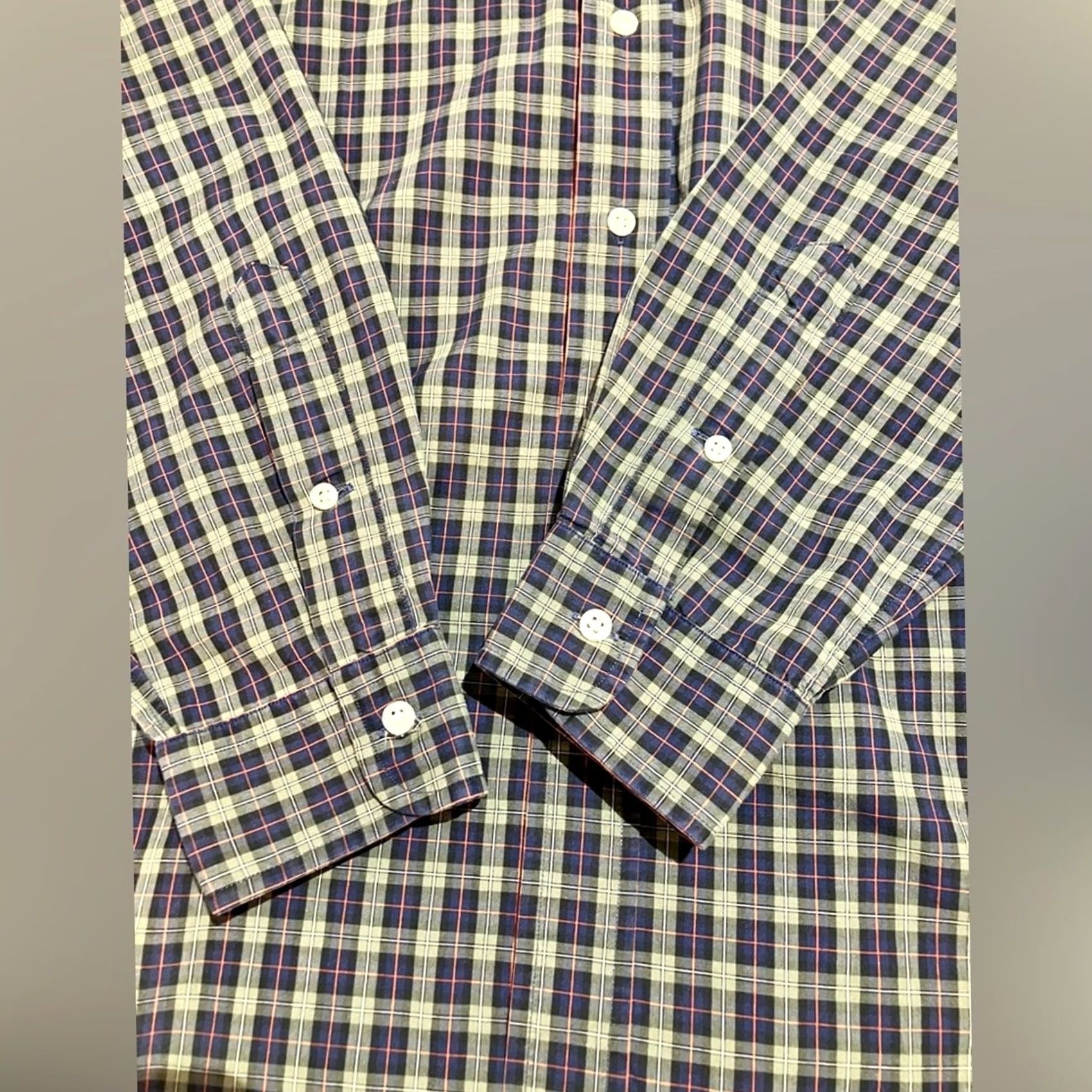 Ralph Lauren VINTAGE Polo Ralph Lauren Shirt M Green Navy Plaid Long Sleeve Button Down Classic Fit Mens 90s Size US M / EU 48-50 / 2 - 7 Thumbnail