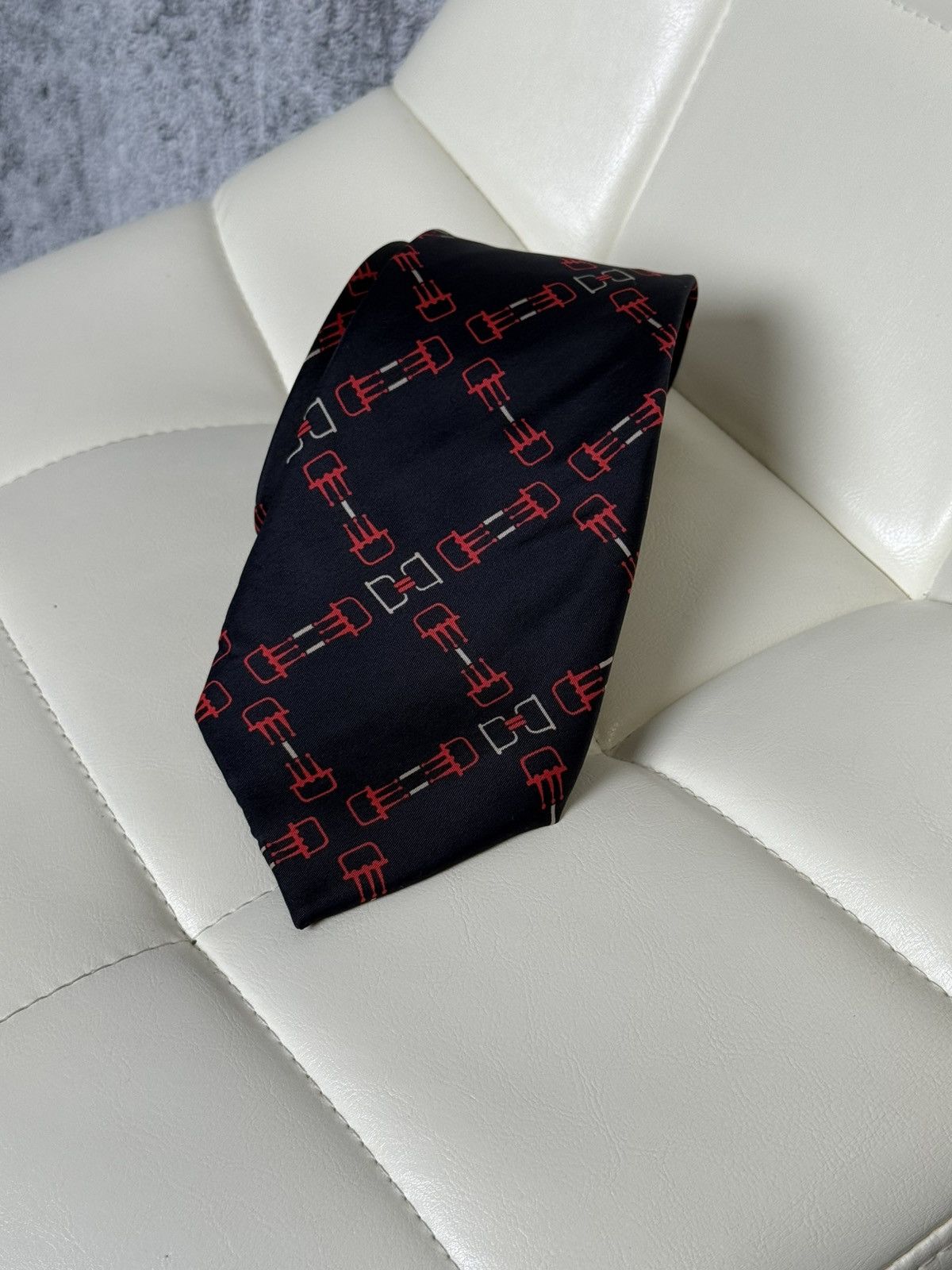 Celine Vintage CELINE Paris Silk Tie Geometric Pattern Necktie Size ONE SIZE - 9 Thumbnail