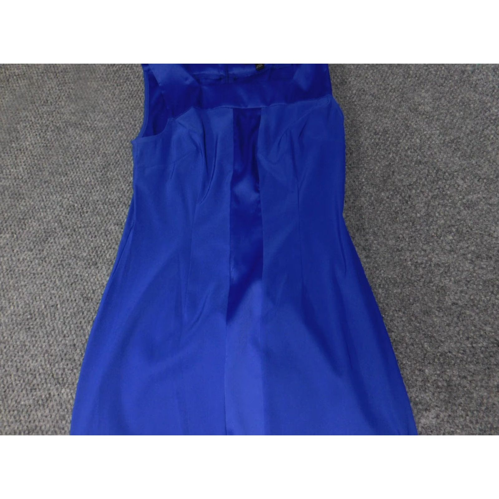 Vintage Connected A-Line Dress Womens 8 Blue Sleeveless Raglan Zip Knee Length Polyester Rayon Floral Ruffle Lined Knee Fall casual business Womens Size M / US 6-8 / IT 42-44 - 2 Thumbnail