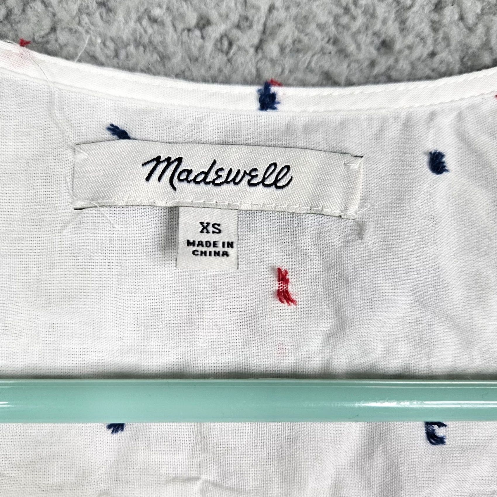 Madewell Wrap Madewell Tie Front Short-Sleeve Blouse XS Women Multicolor V-Neck Casual Regular Shirt Womens Size XS / US 0-2 / IT 36-38 - 5 Thumbnail